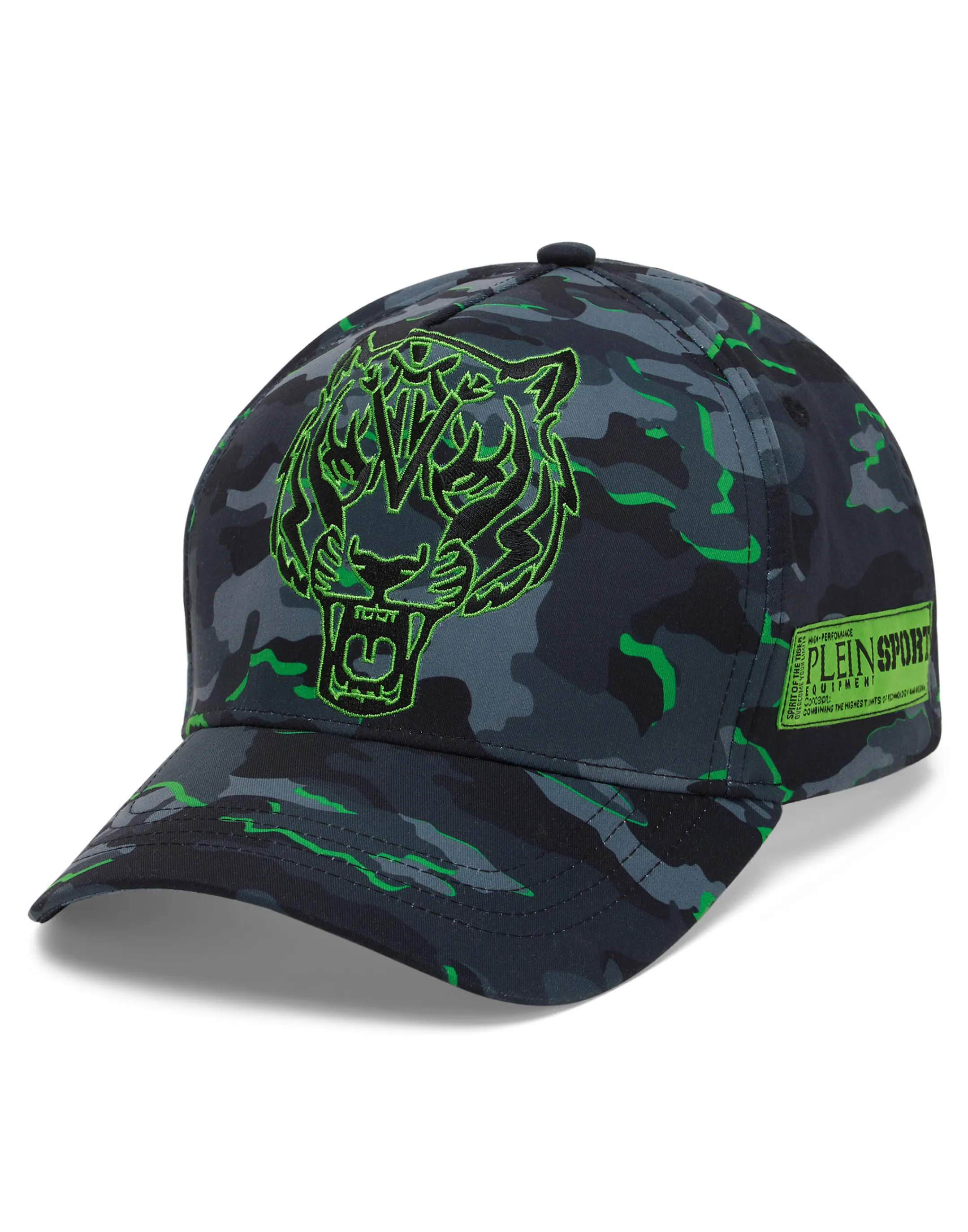 Cheap Plein Sport Baseball Cap Neon Amazon Edition (Camouflage) Black+Green Fluo