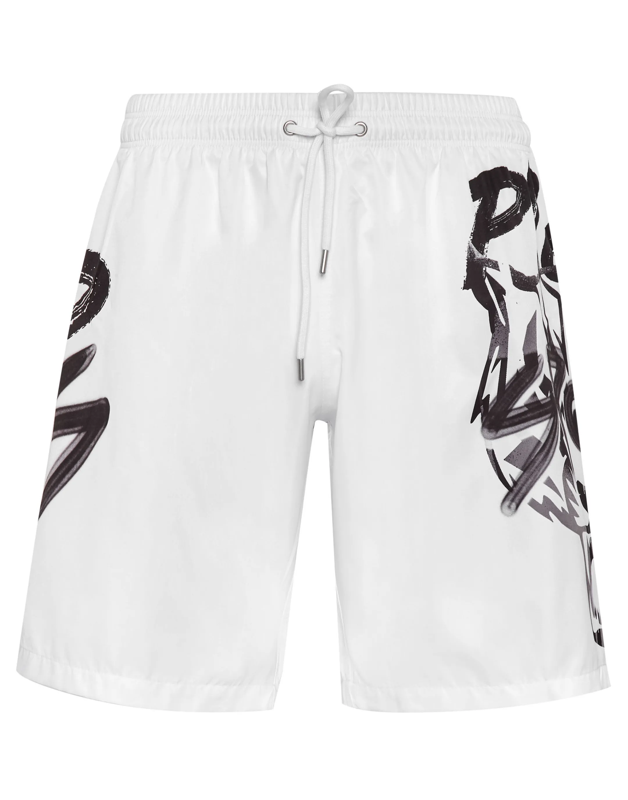 Cheap Plein Sport Beachwear Shorts Tiger White / Black