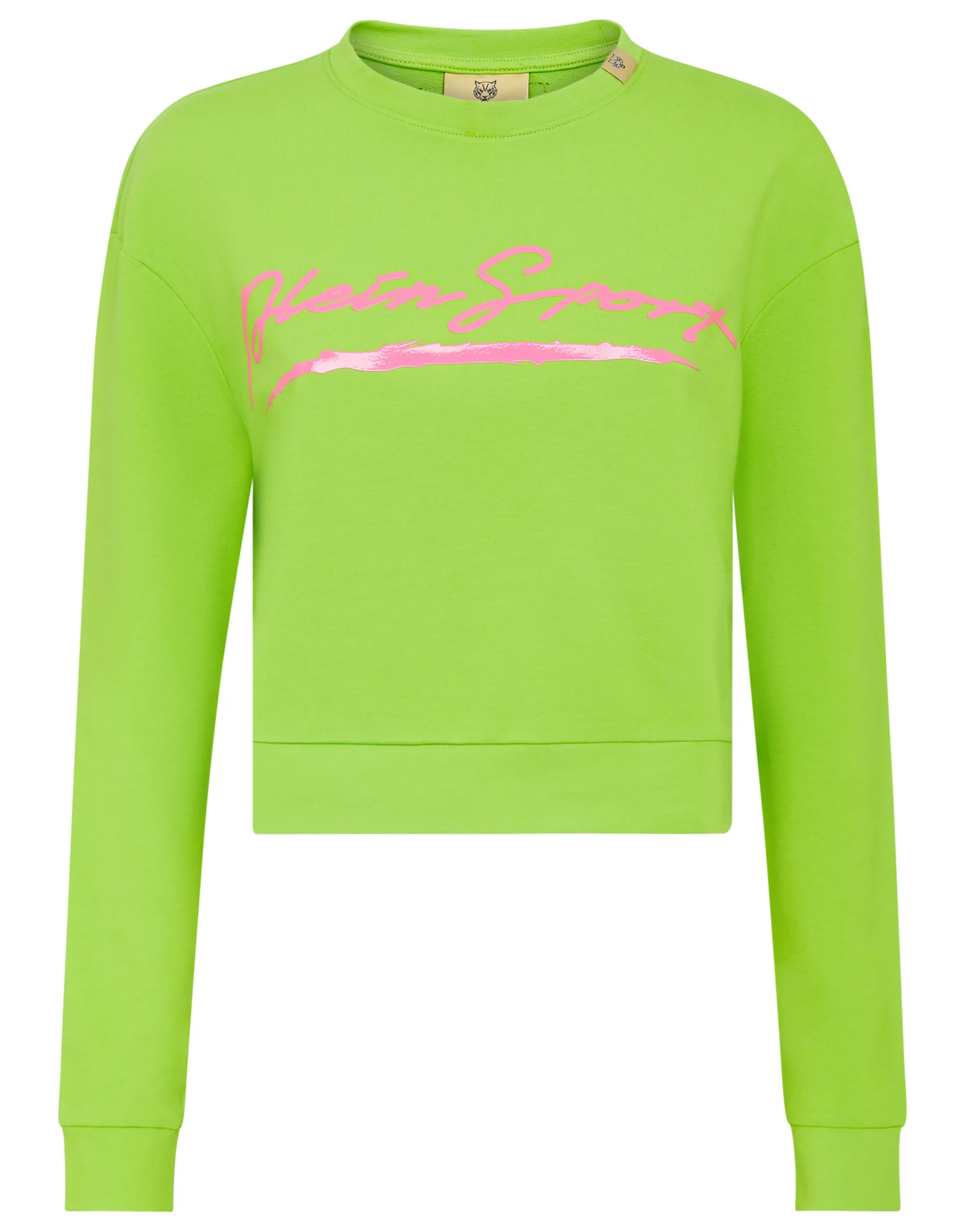 Sale Plein Sport Cropped Sweatshirt Green Fluo