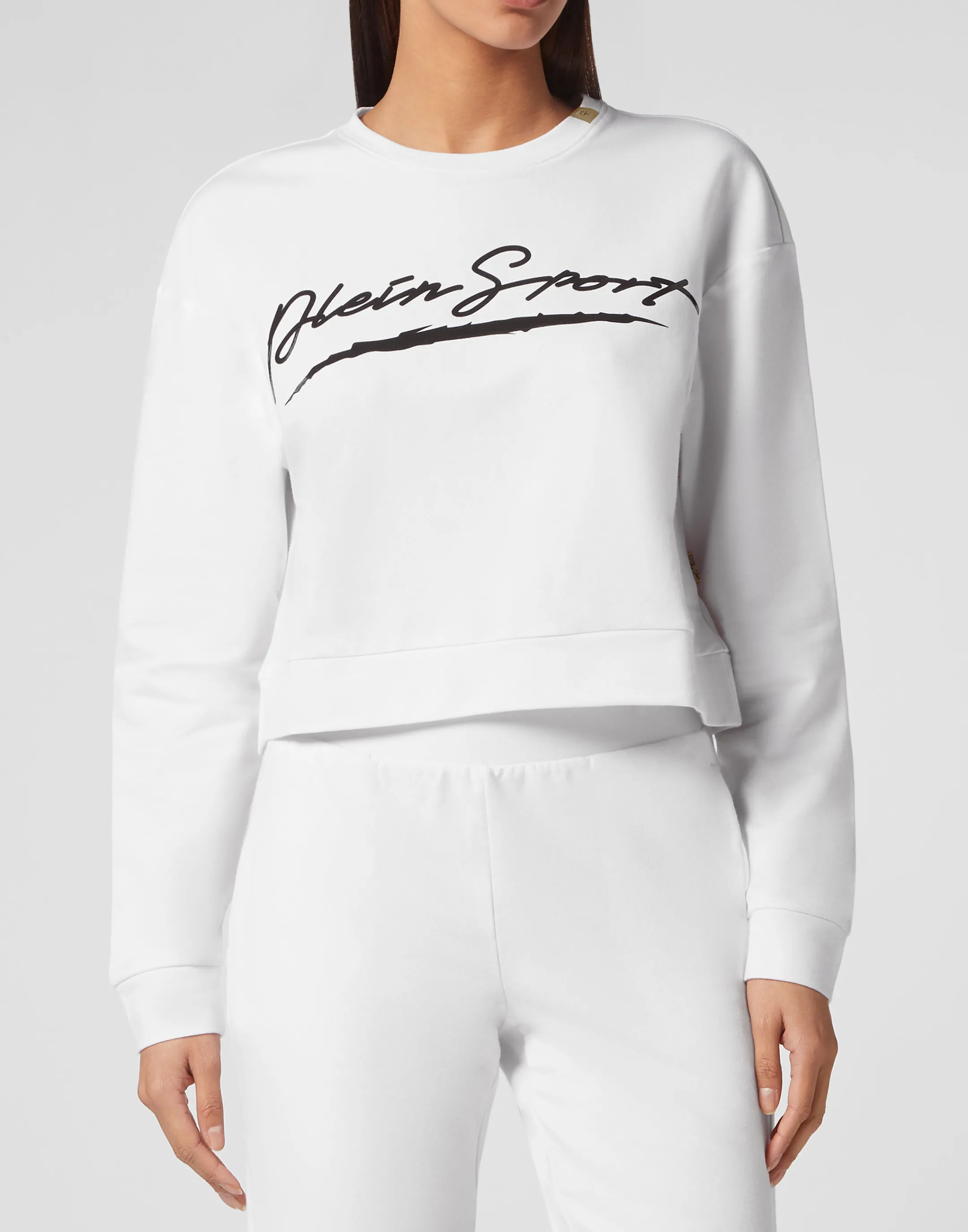 New Plein Sport Cropped Sweatshirt White