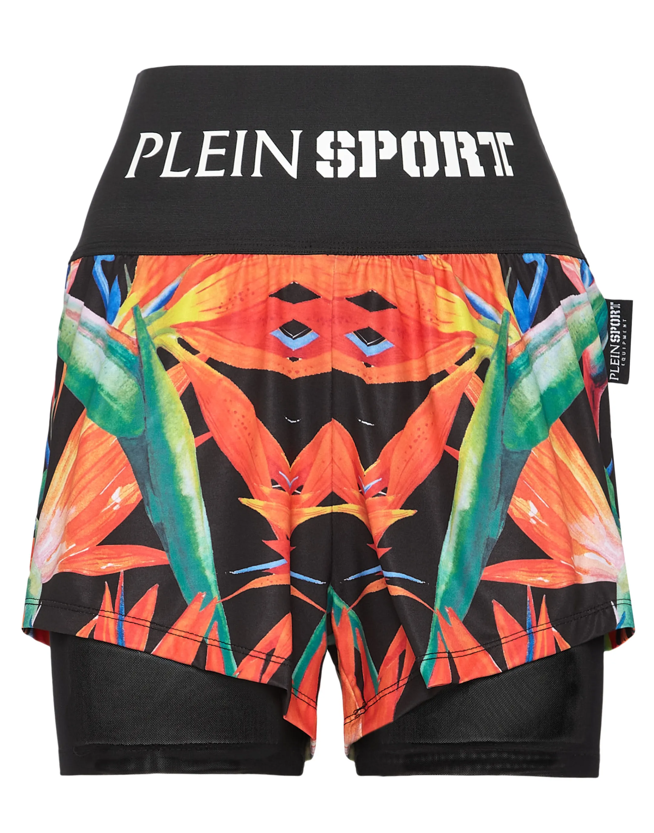 Hot Plein Sport Double-Layered Jogging Shorts Black / Multicolored