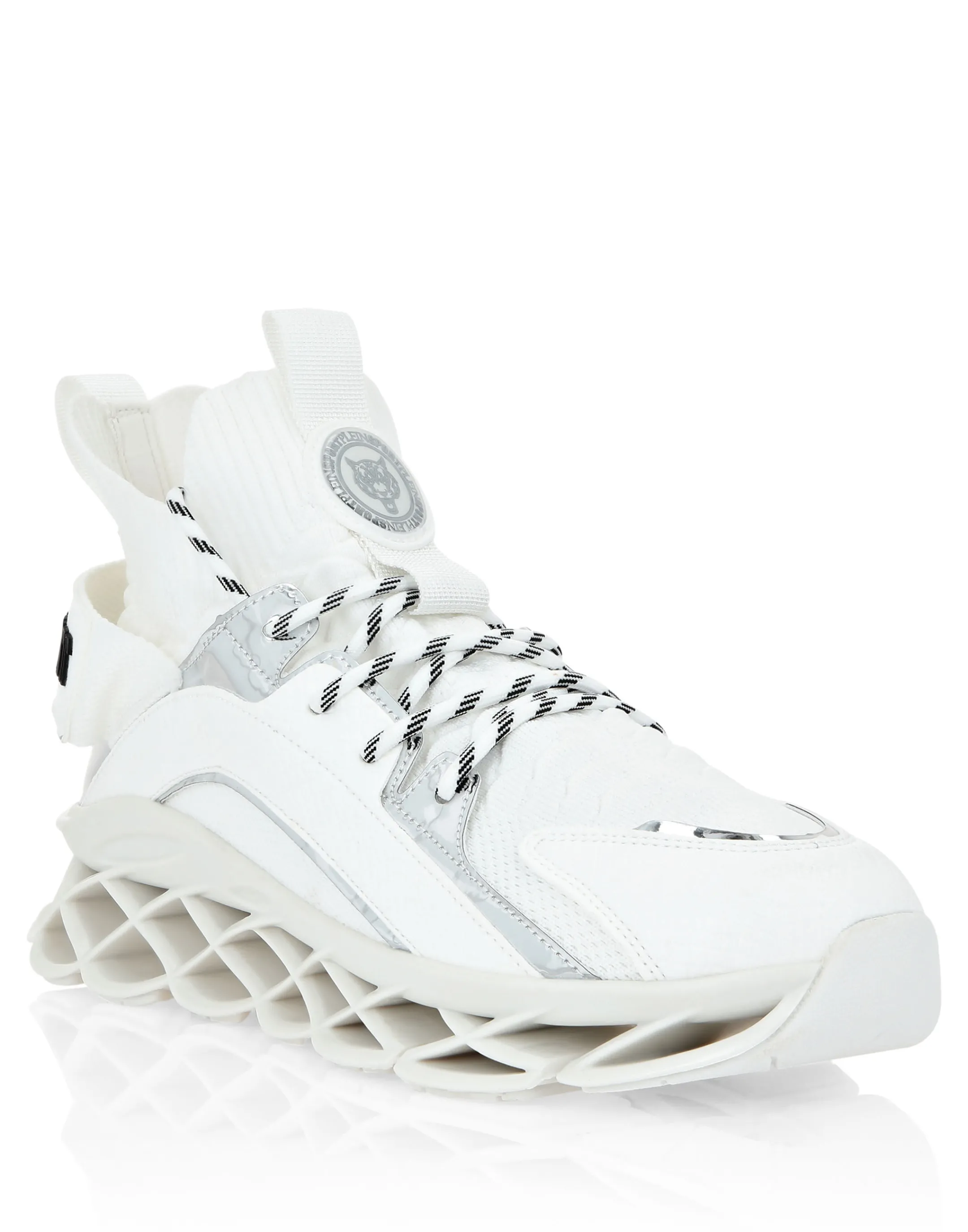 Best Sale Plein Sport Hi-Top Runner Tiger White