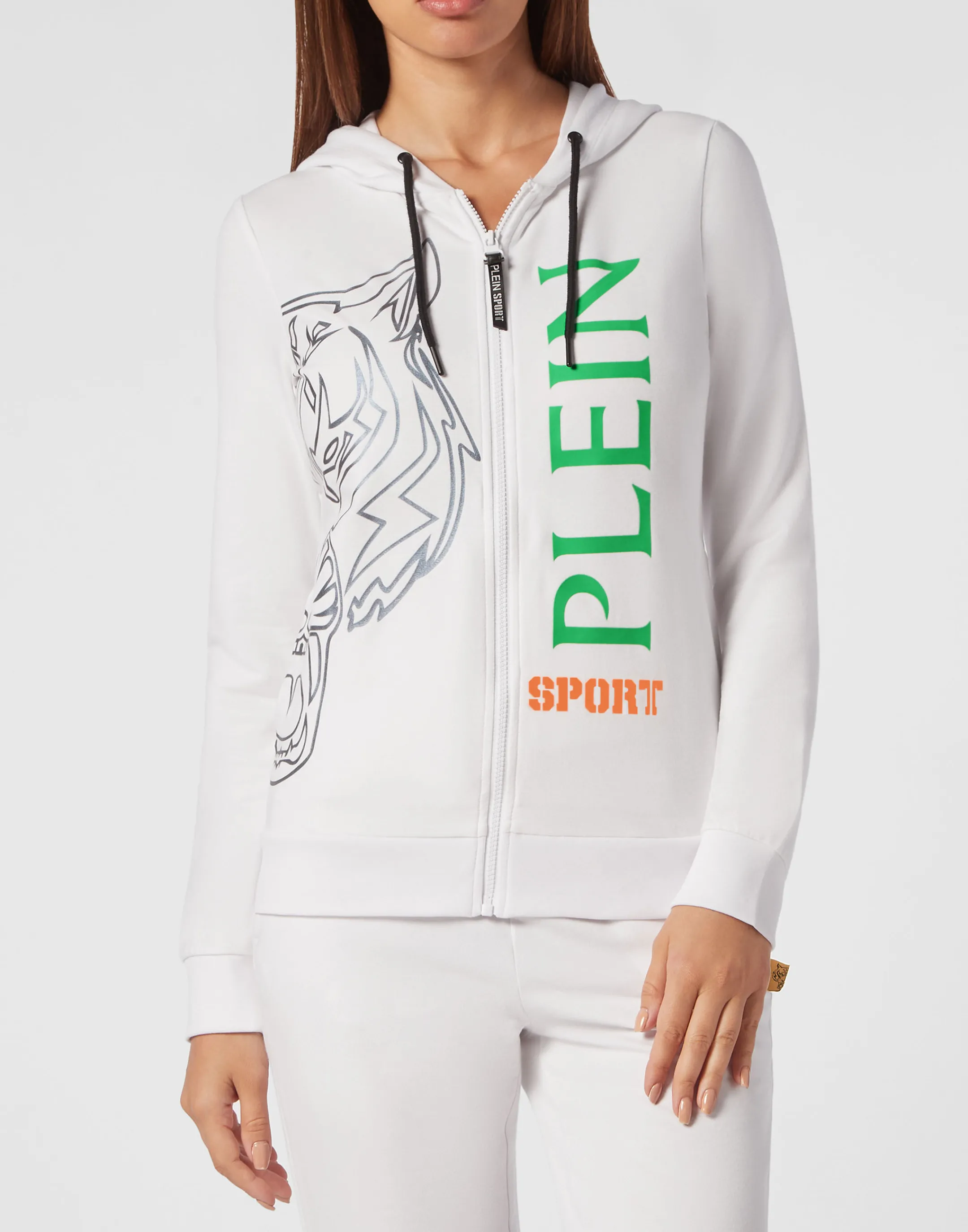 Online Plein Sport Hoodie Sweatjacket White