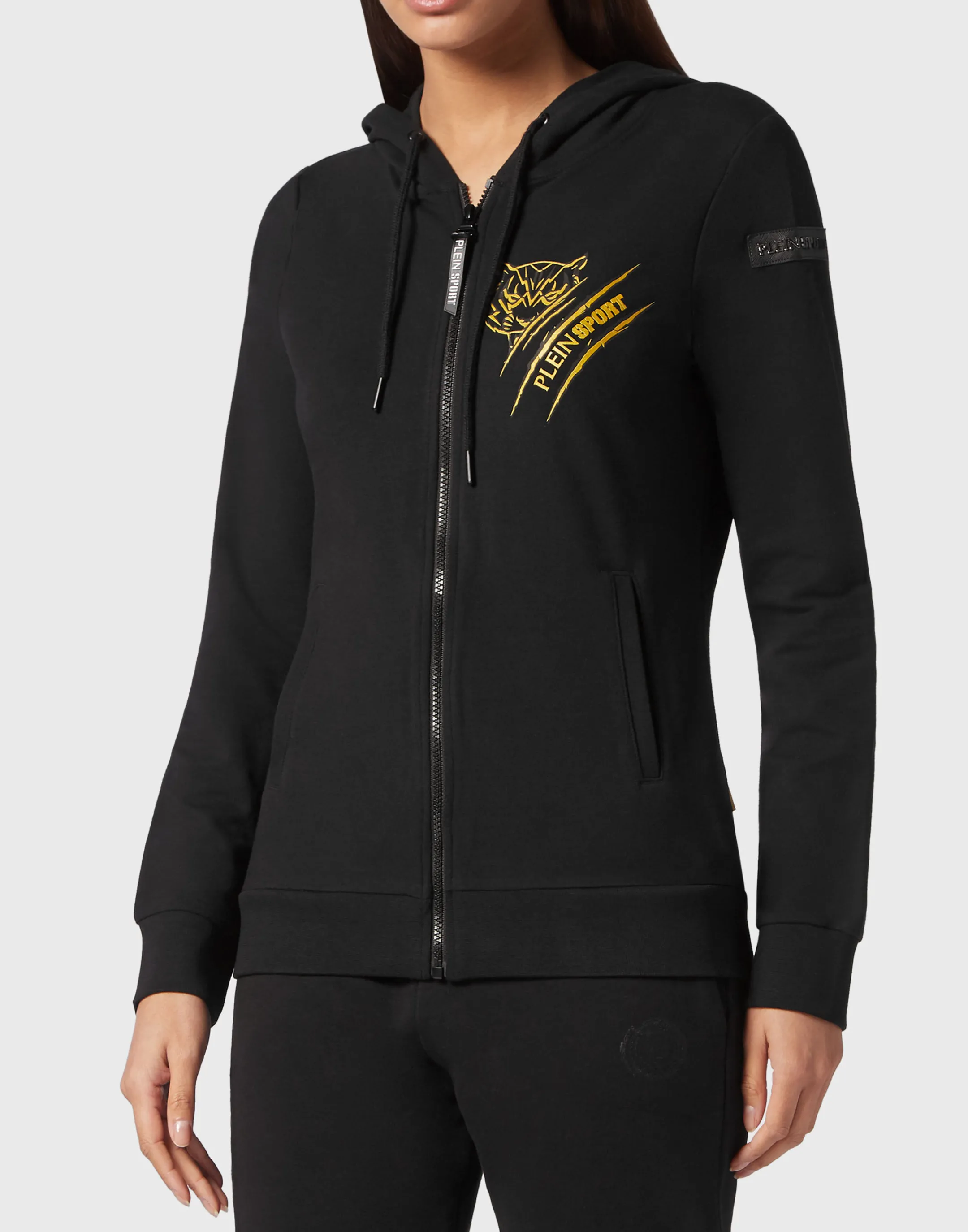 Hot Plein Sport Hoodie Sweatjacket Black