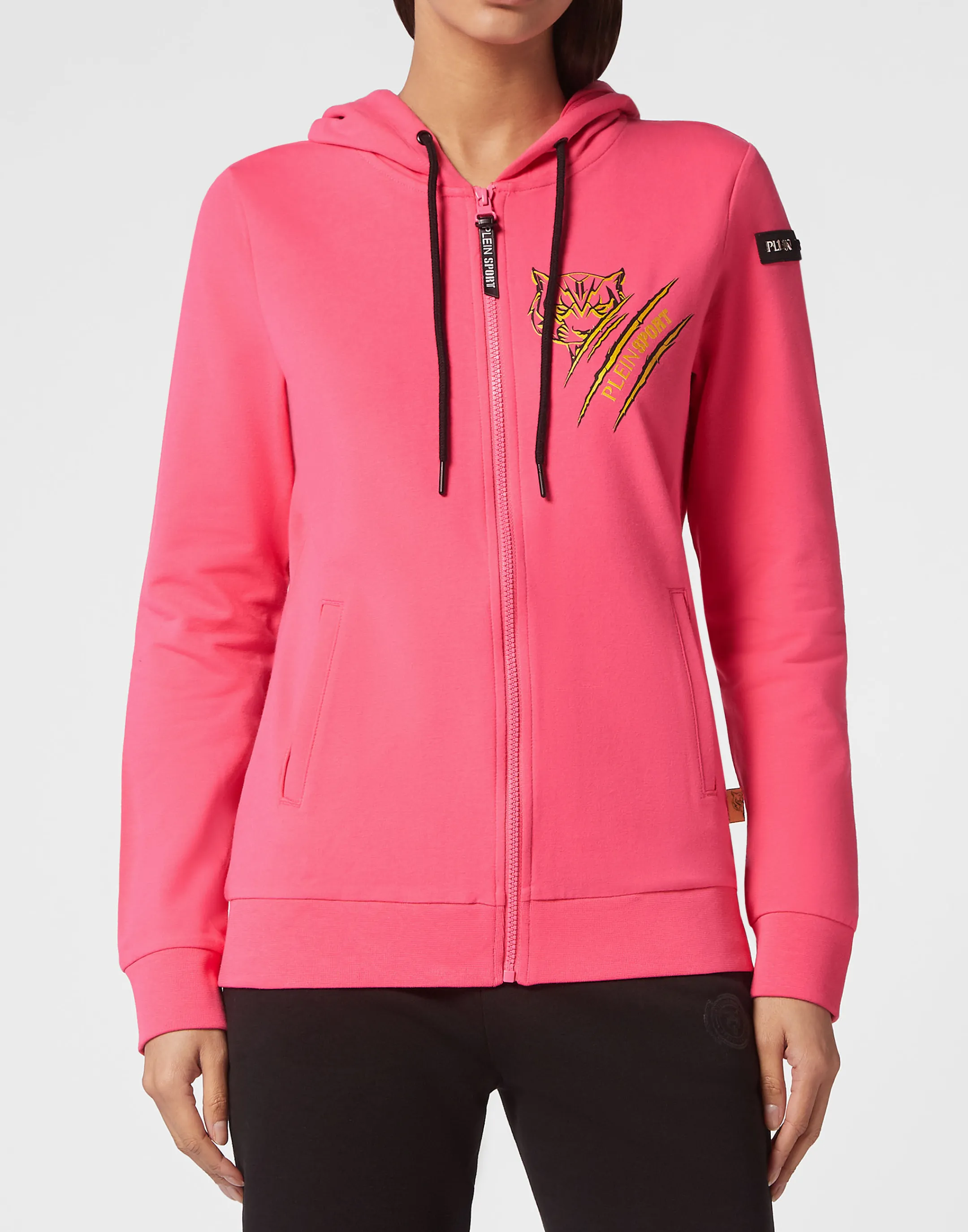 Best Plein Sport Hoodie Sweatjacket Fuxia