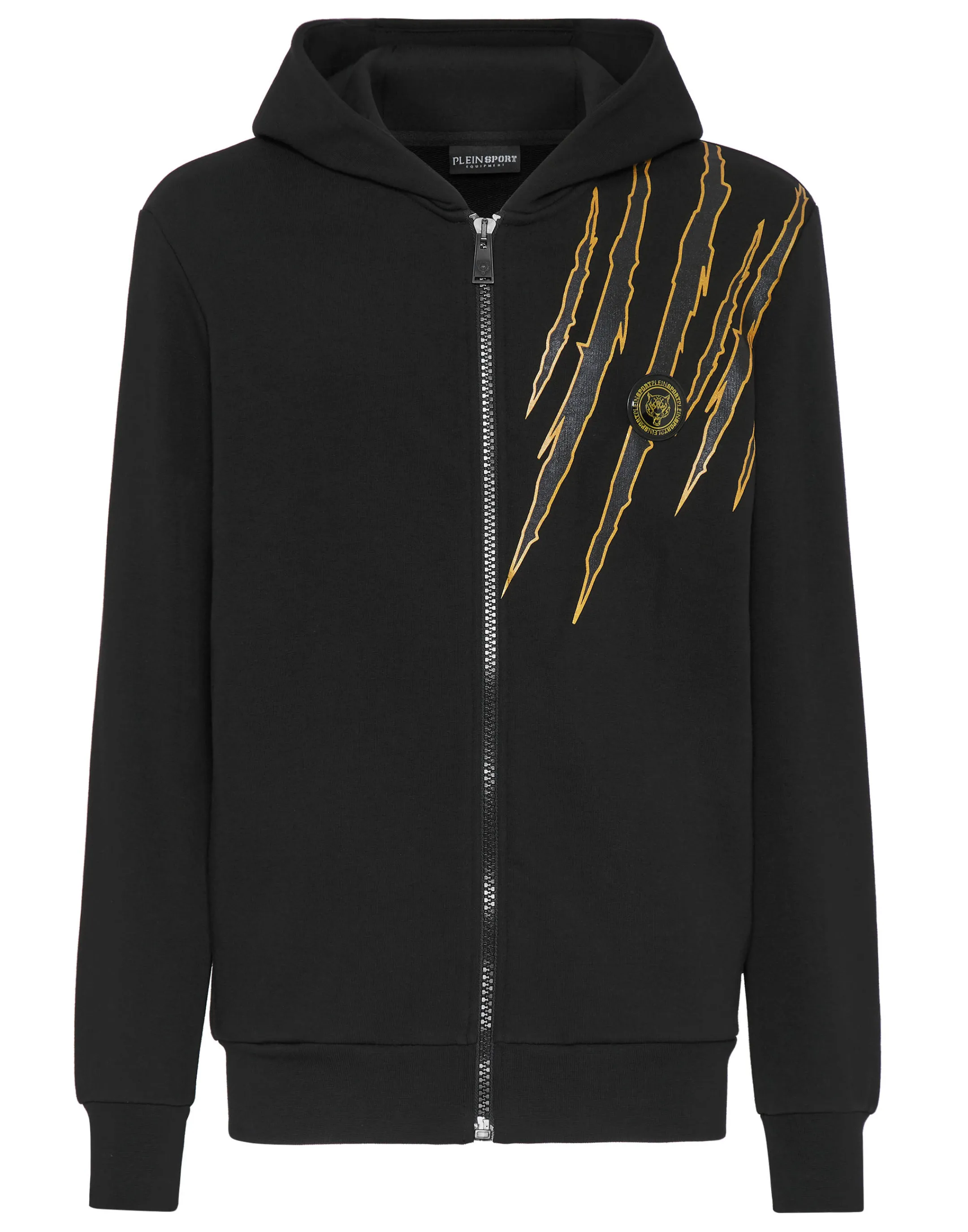 Best Sale Plein Sport Hoodie Sweatjacket Scratch Black / Gold