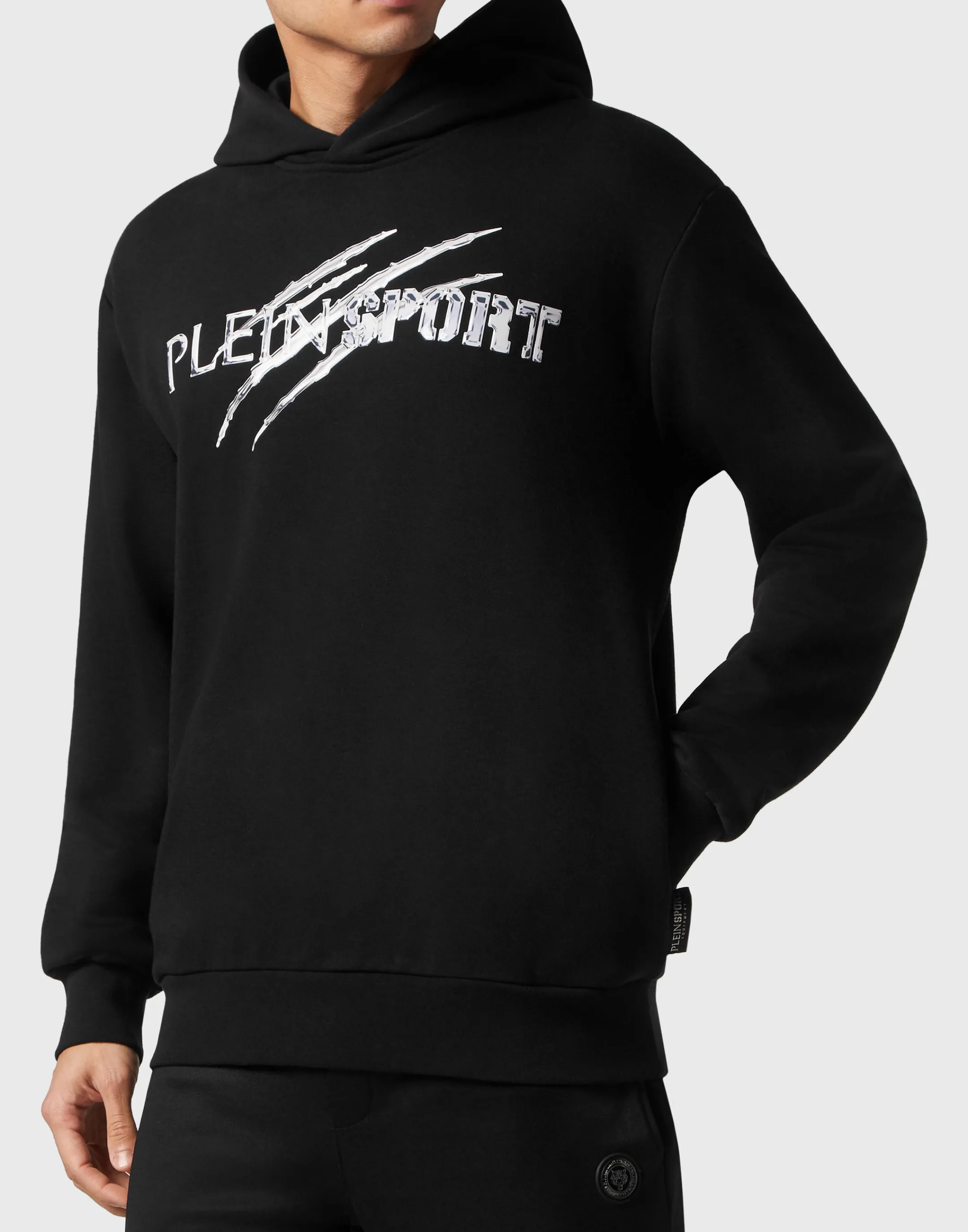 Online Plein Sport Hoodie Sweatshirt Chrome Scratch Edition Black