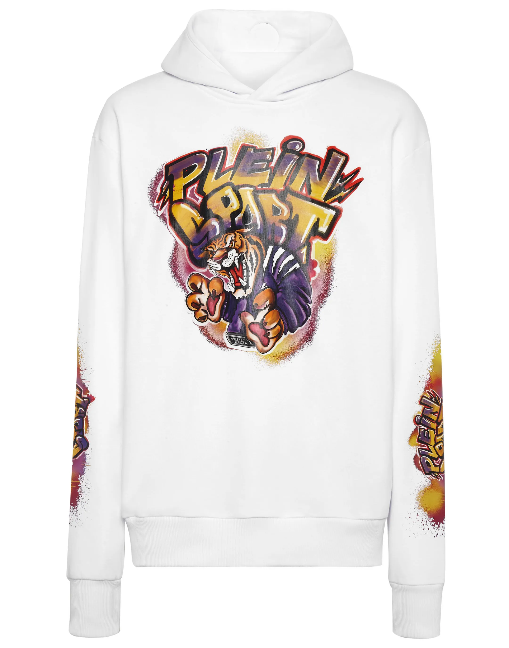 Fashion Plein Sport Hoodie Sweatshirt Graffiti Tiger White