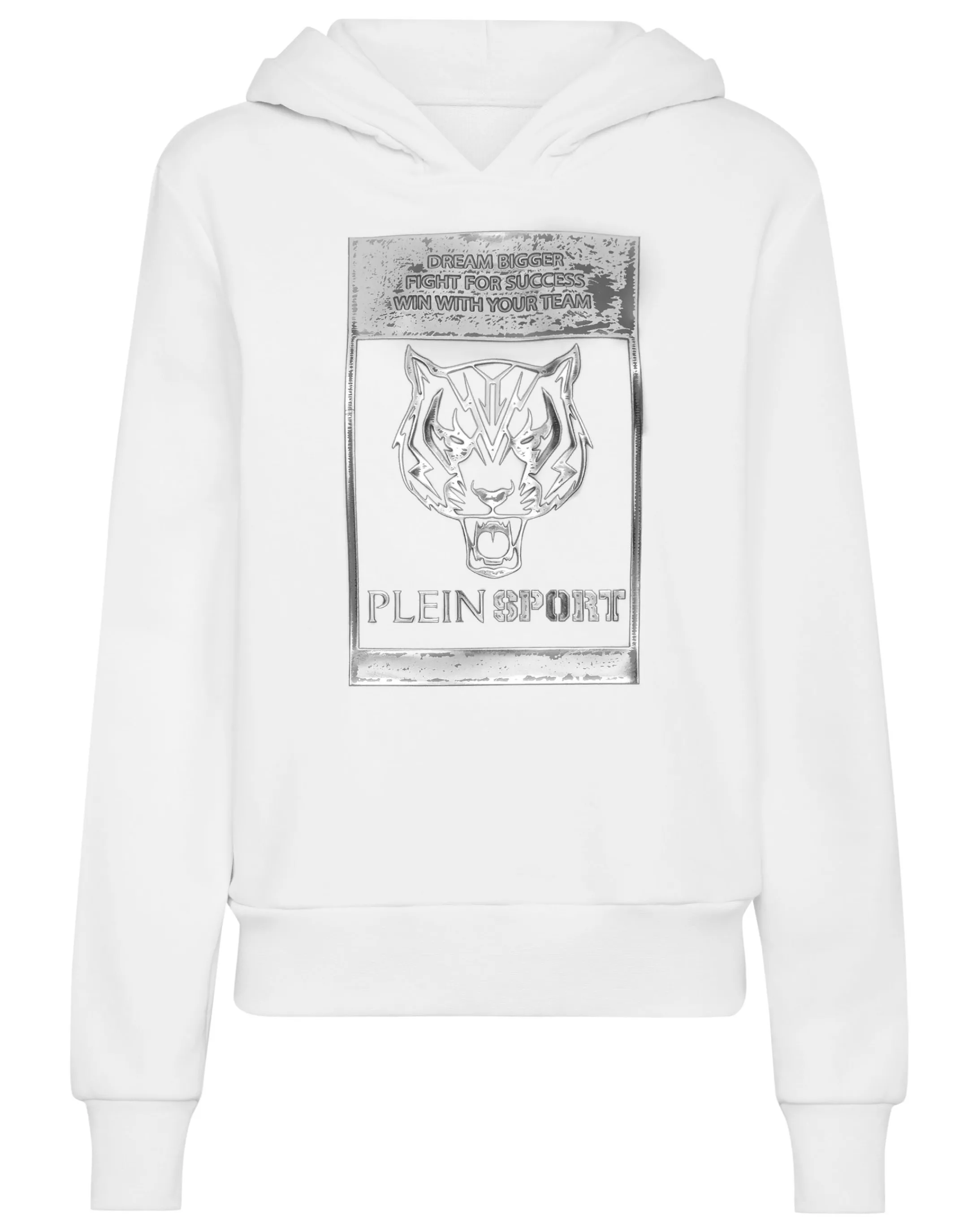 Cheap Plein Sport Hoodie Sweatshirt Tiger White