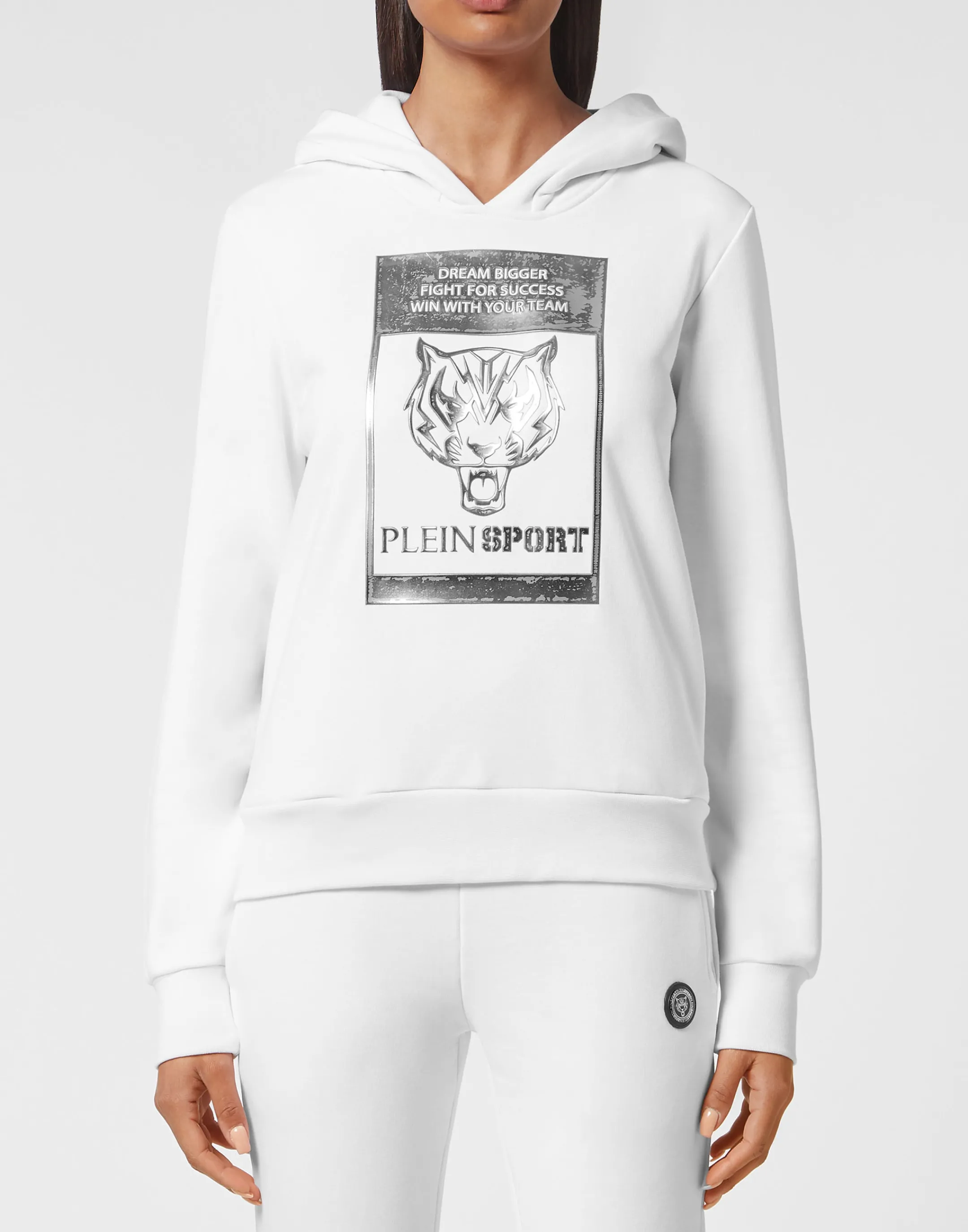 Cheap Plein Sport Hoodie Sweatshirt Tiger White