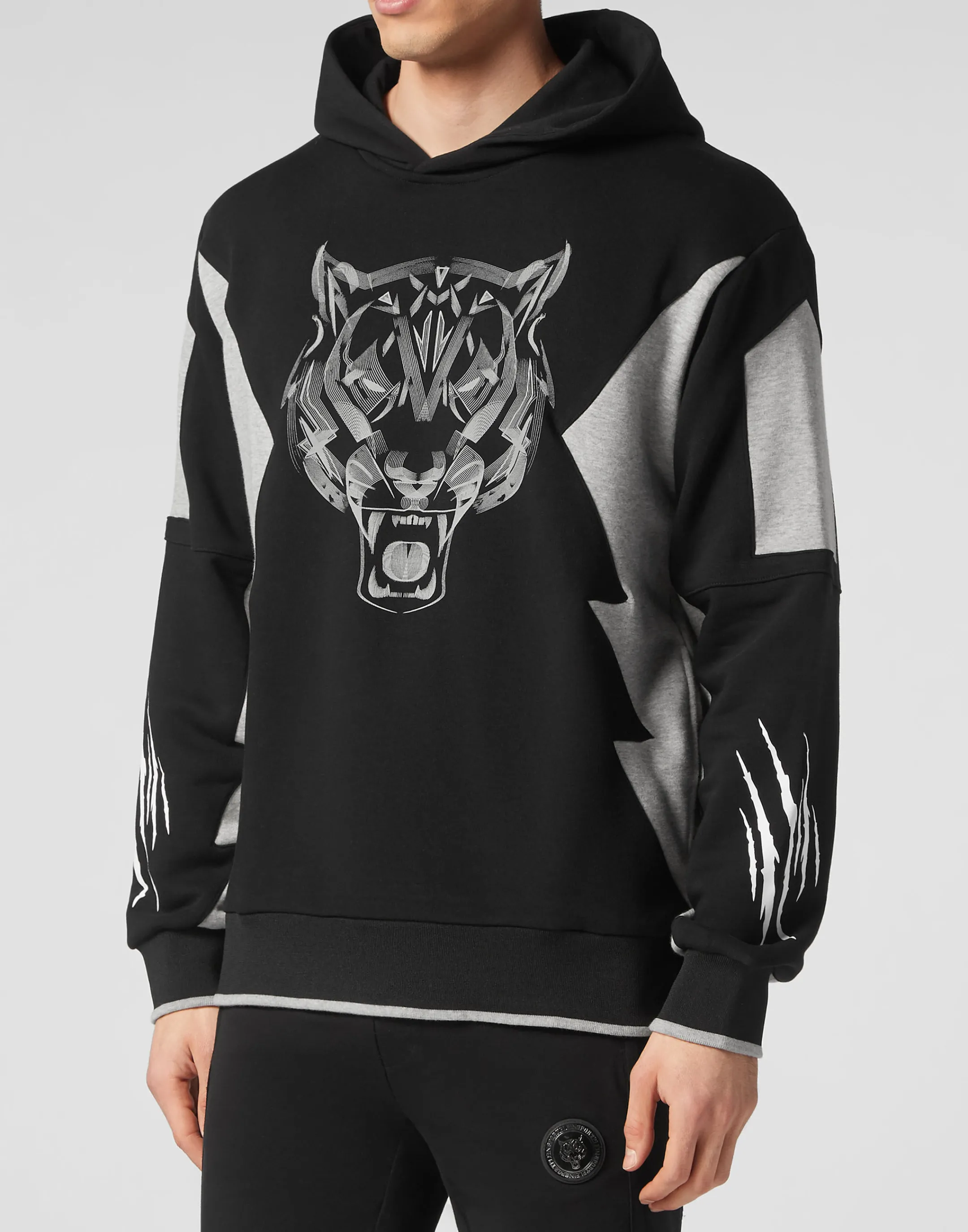 Shop Plein Sport Hoodie Sweatshirt Tiger Black / Grey