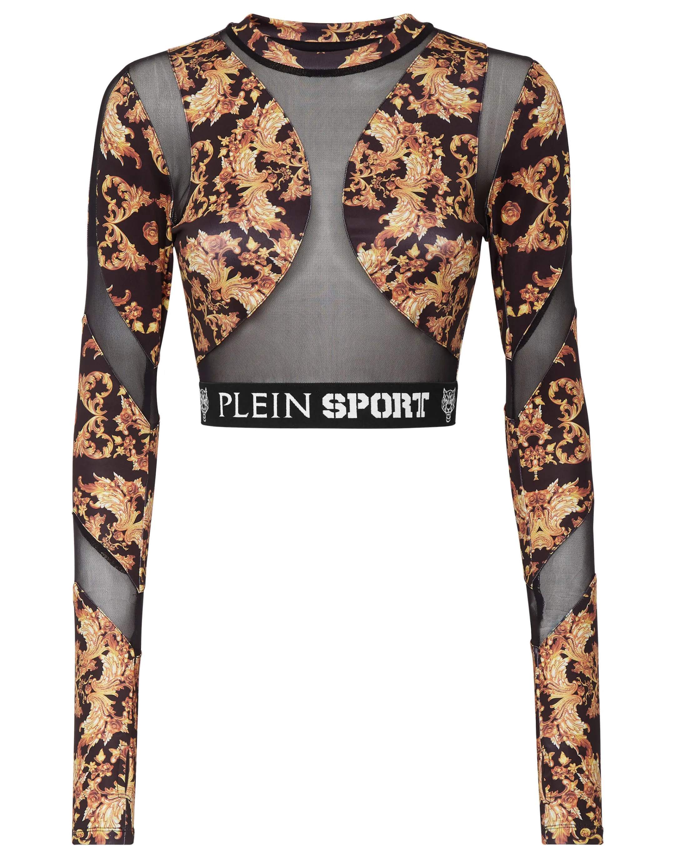 Best Plein Sport Jogging Crop Top Ls Baroque Black / Gold