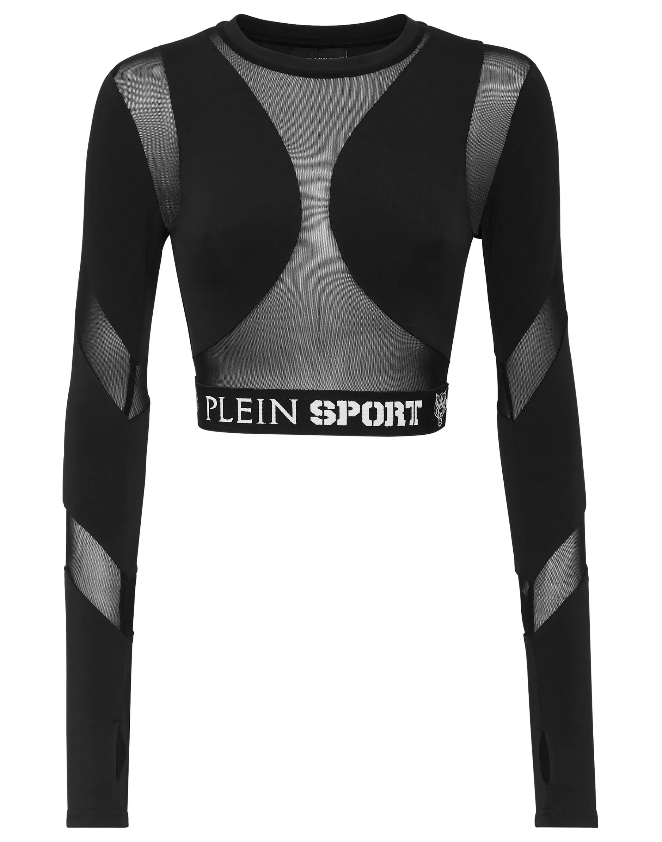 New Plein Sport Jogging Crop Top Ls Black