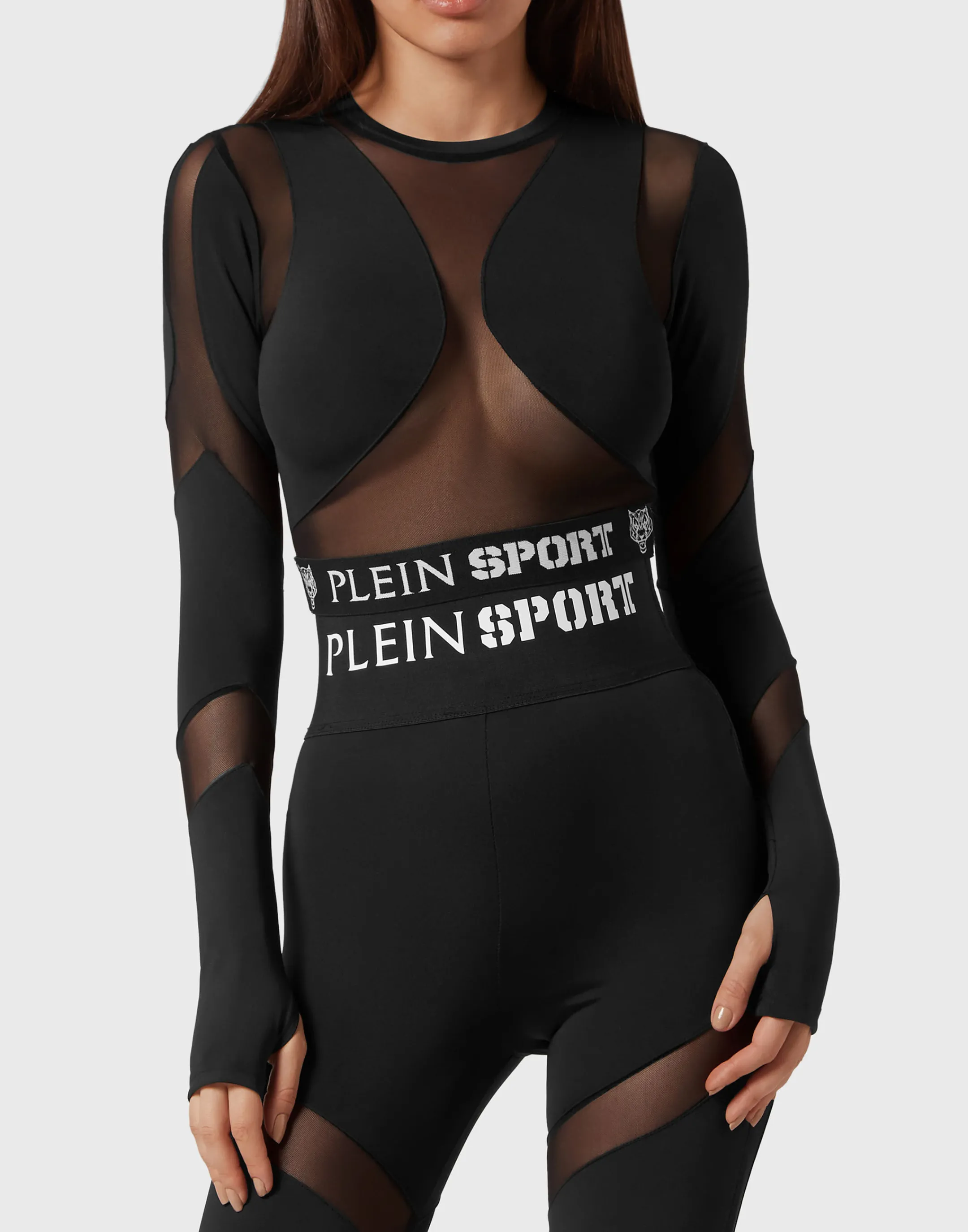 New Plein Sport Jogging Crop Top Ls Black