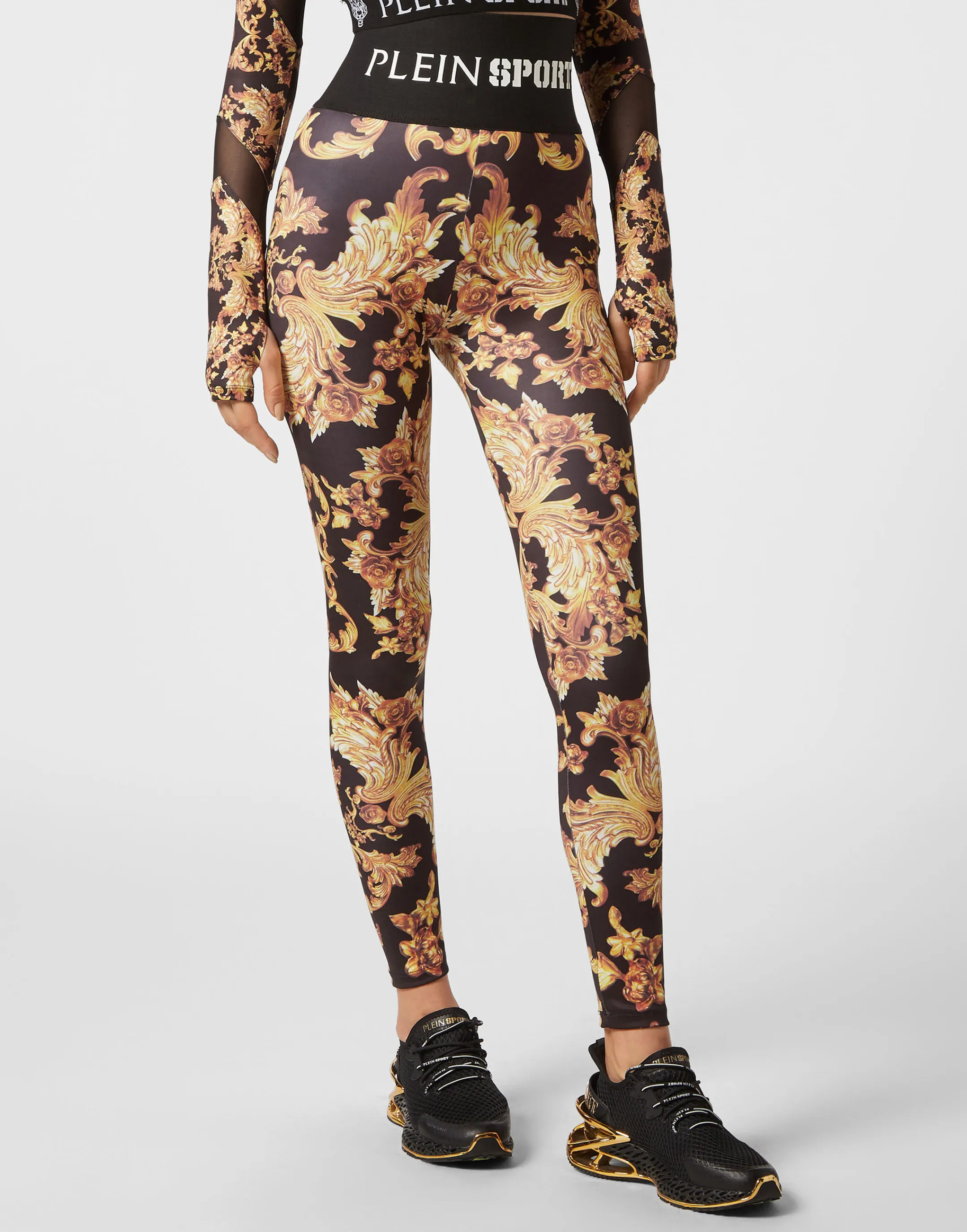 Cheap Plein Sport Jogging Leggings Baroque Black / Gold