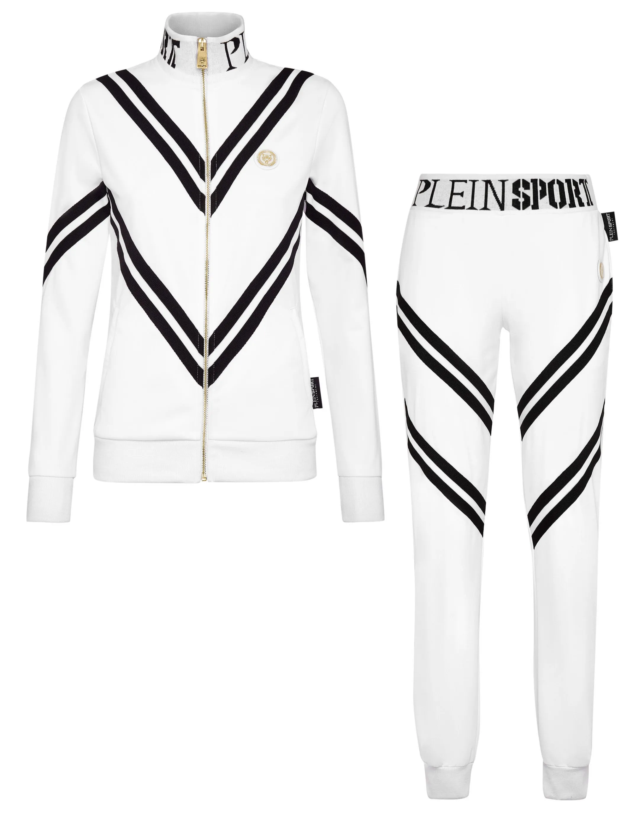 Store Plein Sport Jogging Set: Zip-Up Jacket + Pants Statement White