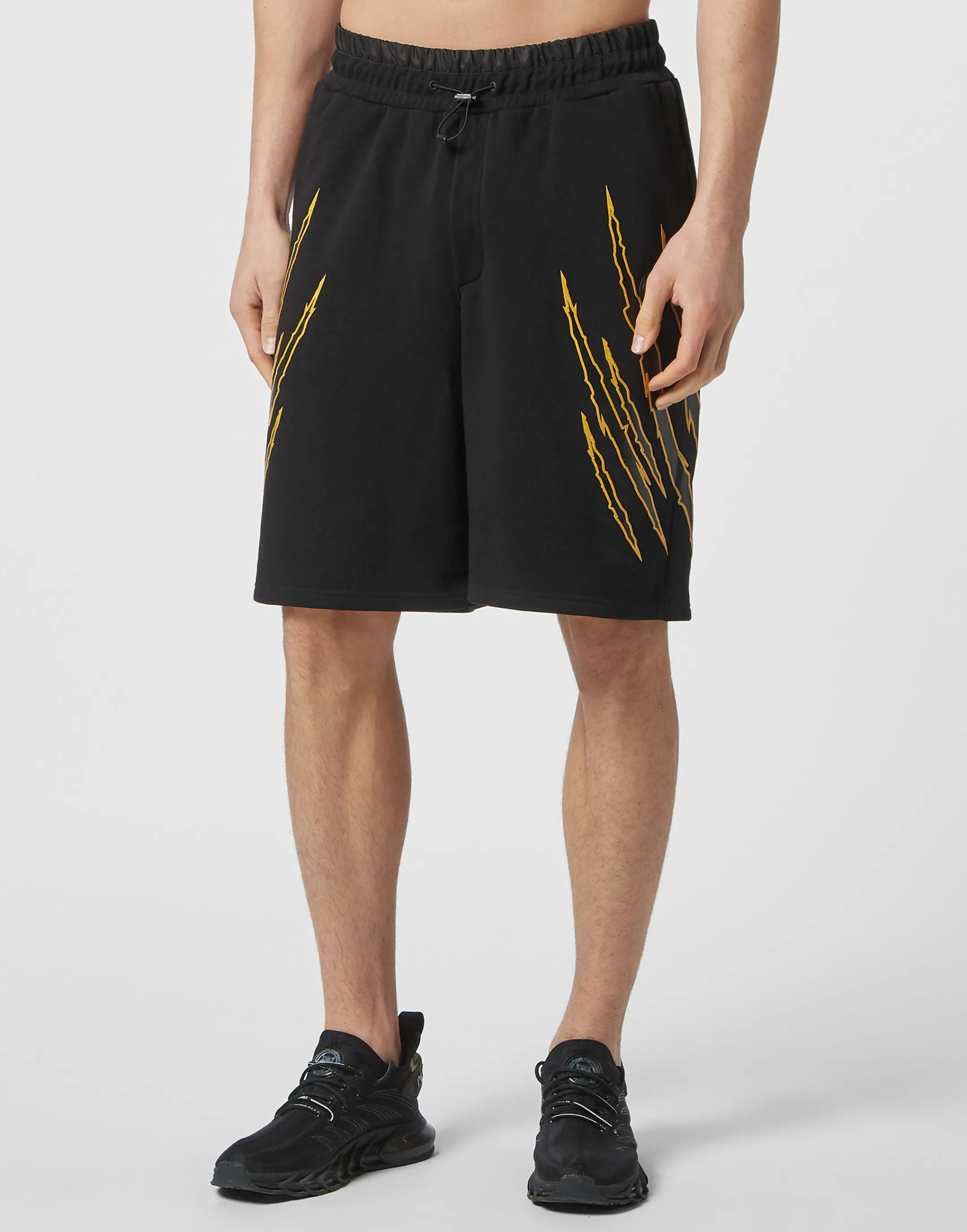 Cheap Plein Sport Jogging Shorts Scratch Black / Gold