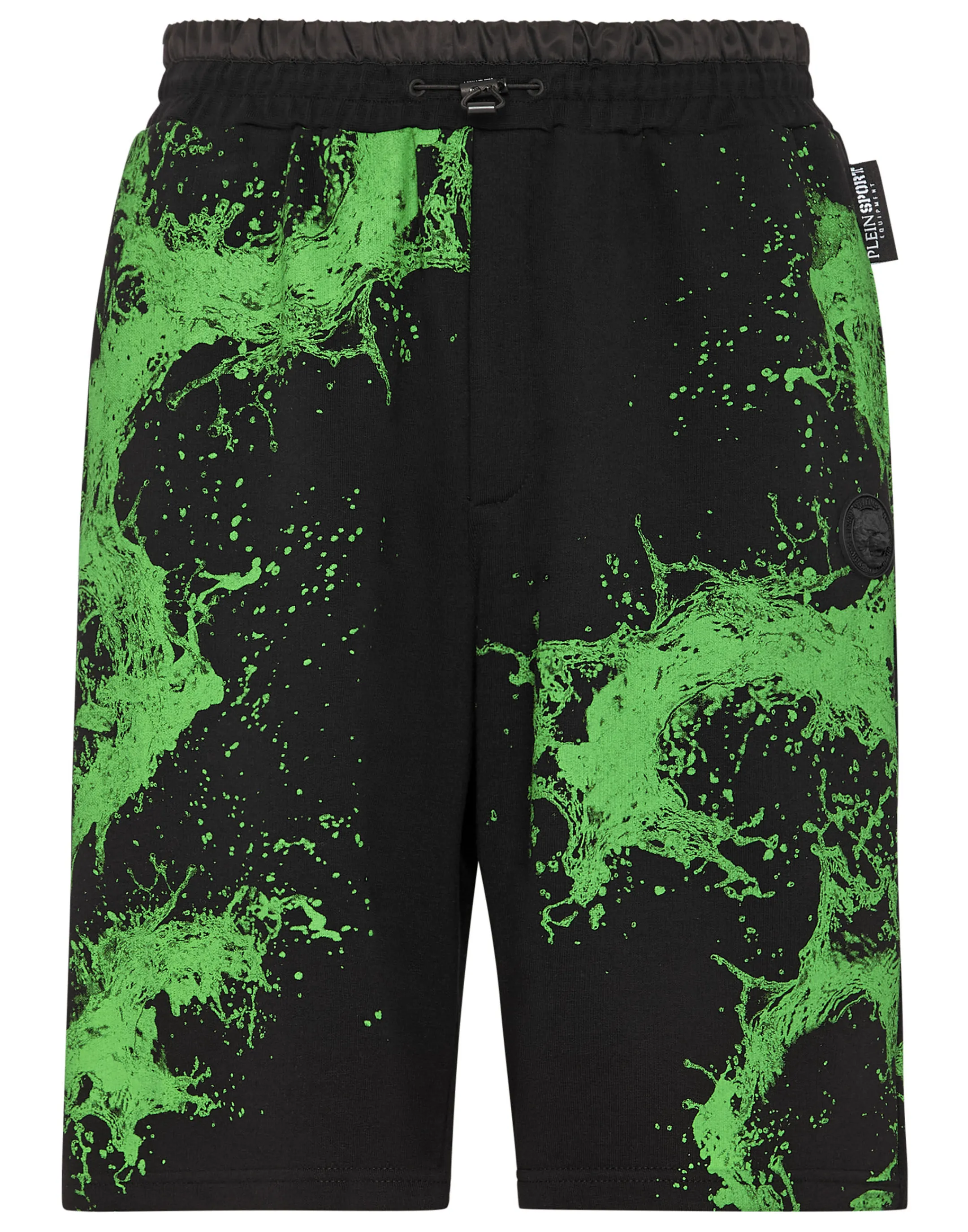 Flash Sale Plein Sport Jogging Shorts Splash Extreme Black+Green Fluo