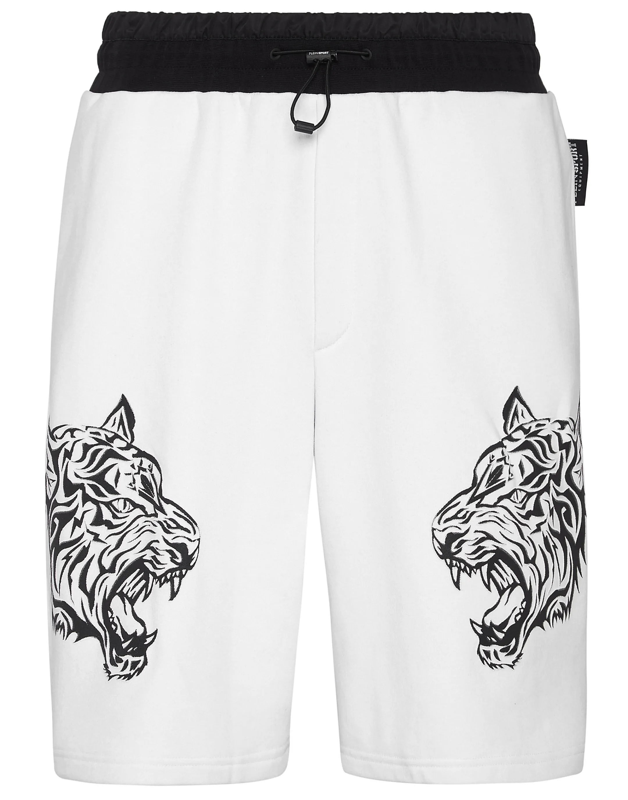 Best Sale Plein Sport Jogging Shorts Tiger White