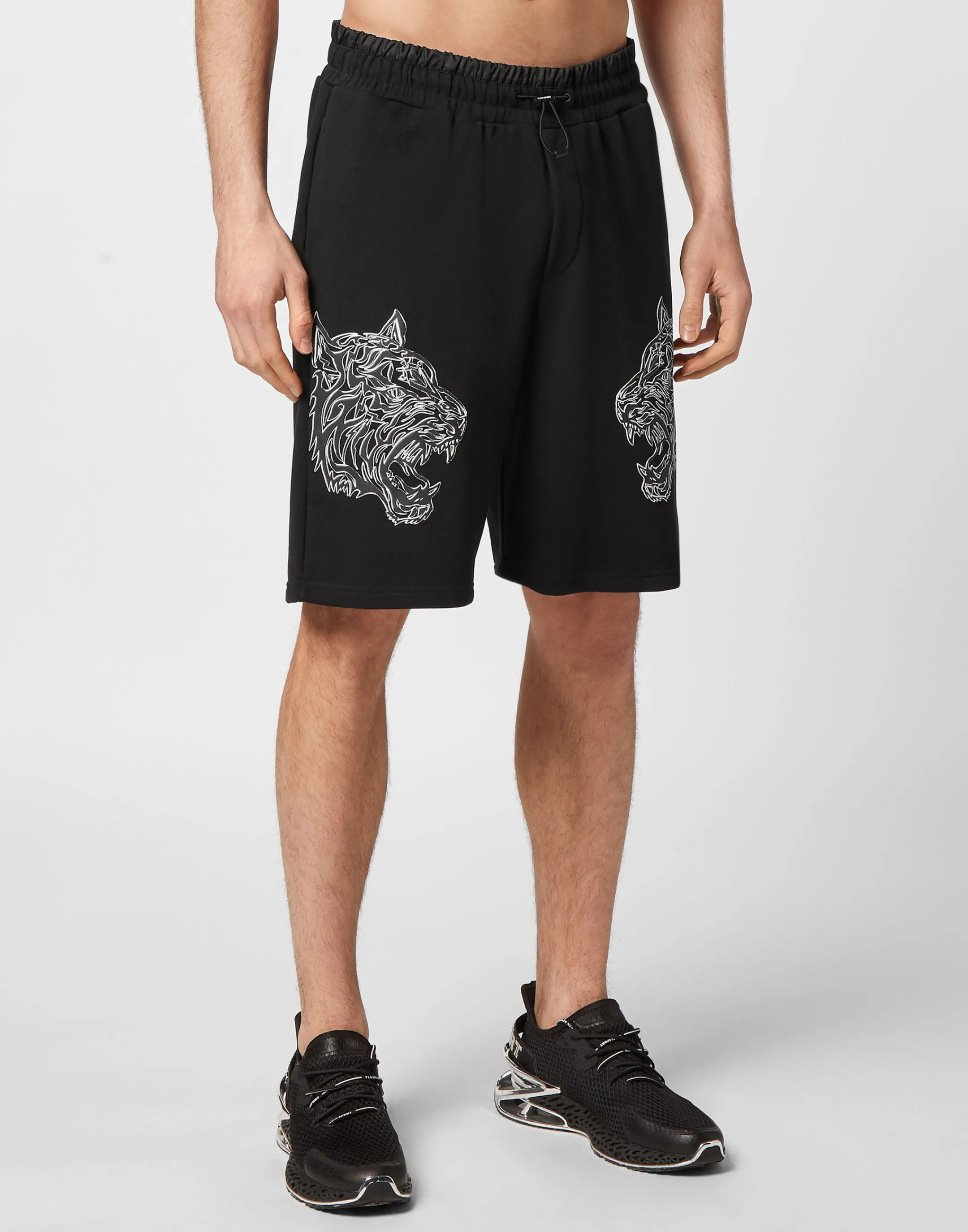 Best Sale Plein Sport Jogging Shorts Tiger Black / Black