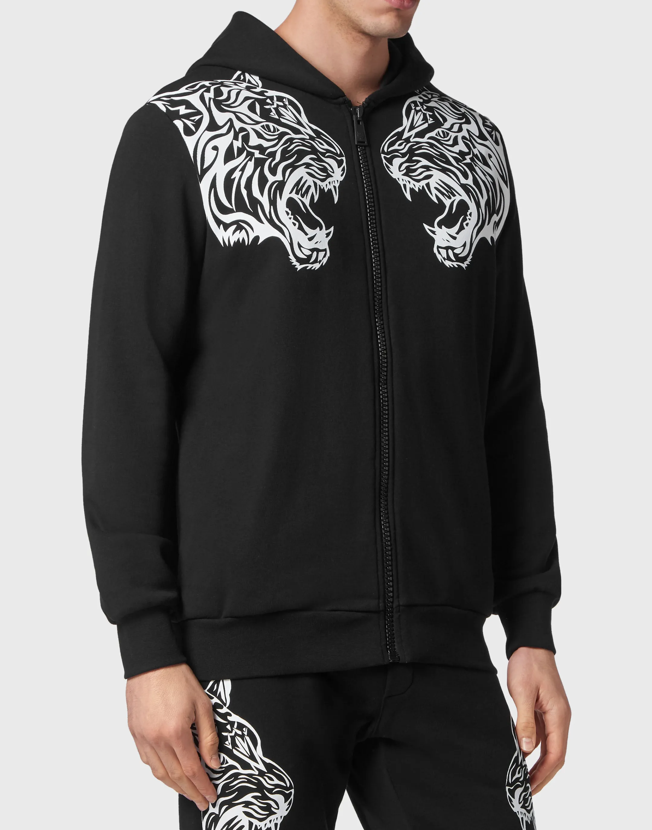 Store Plein Sport Jogging Tracksuit: Top/Trousers Tiger Black / White