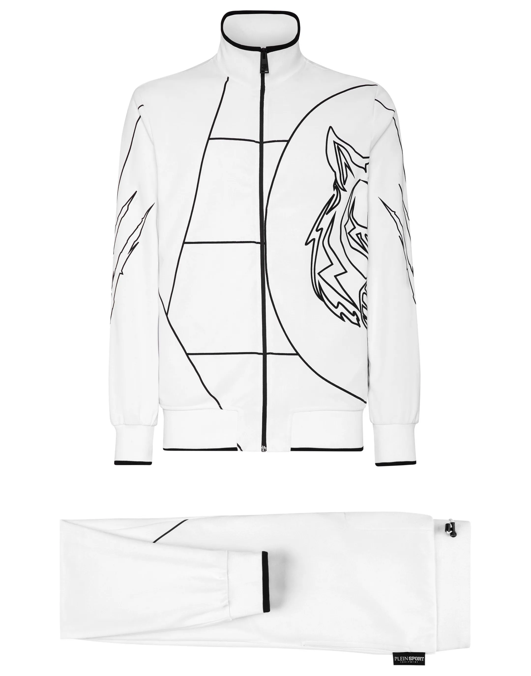 Online Plein Sport Jogging Tracksuit: Top/Trousers Tiger Court Edition White