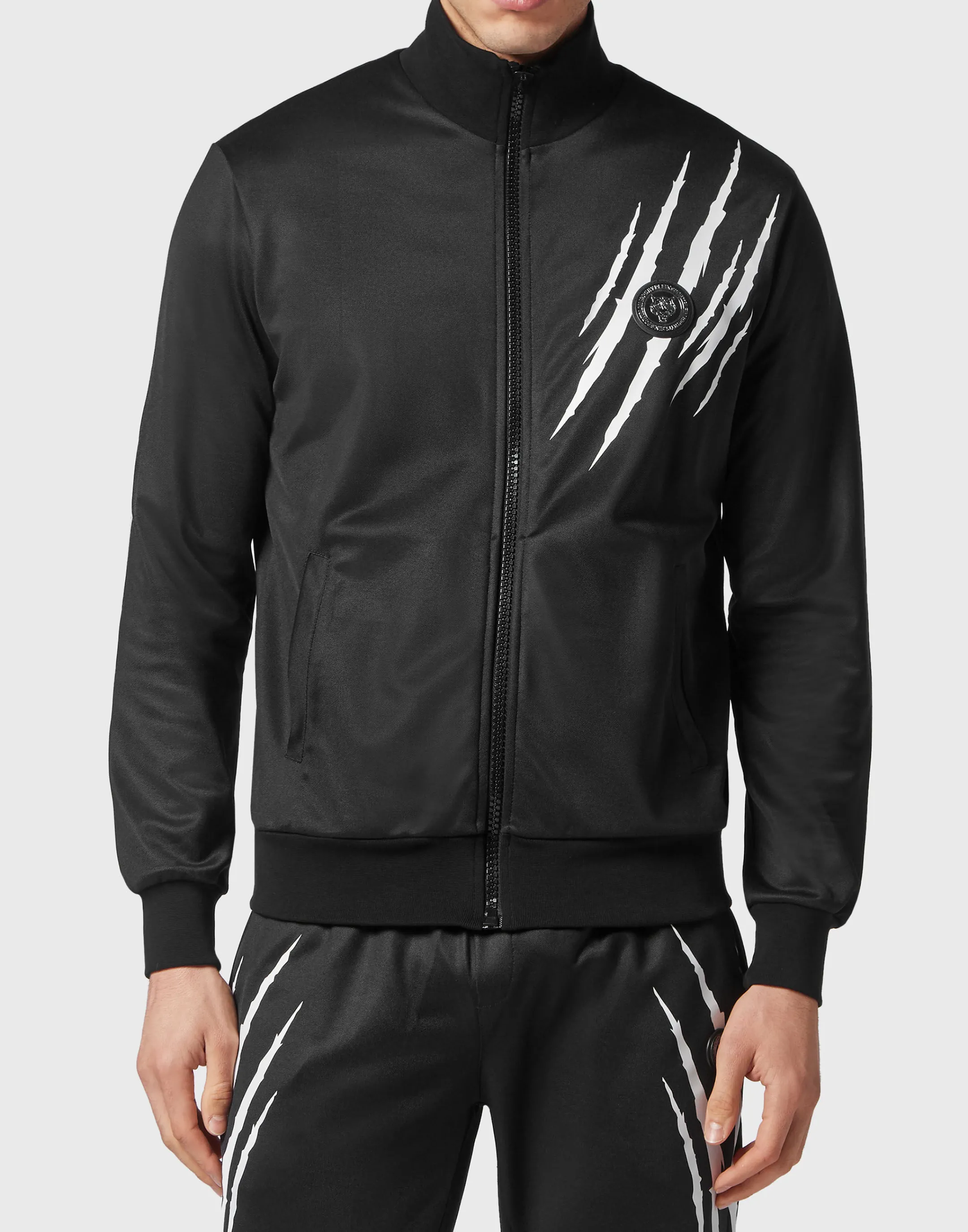 Shop Plein Sport Jogging Tracksuit:Top/Trousers Scratch Black / White