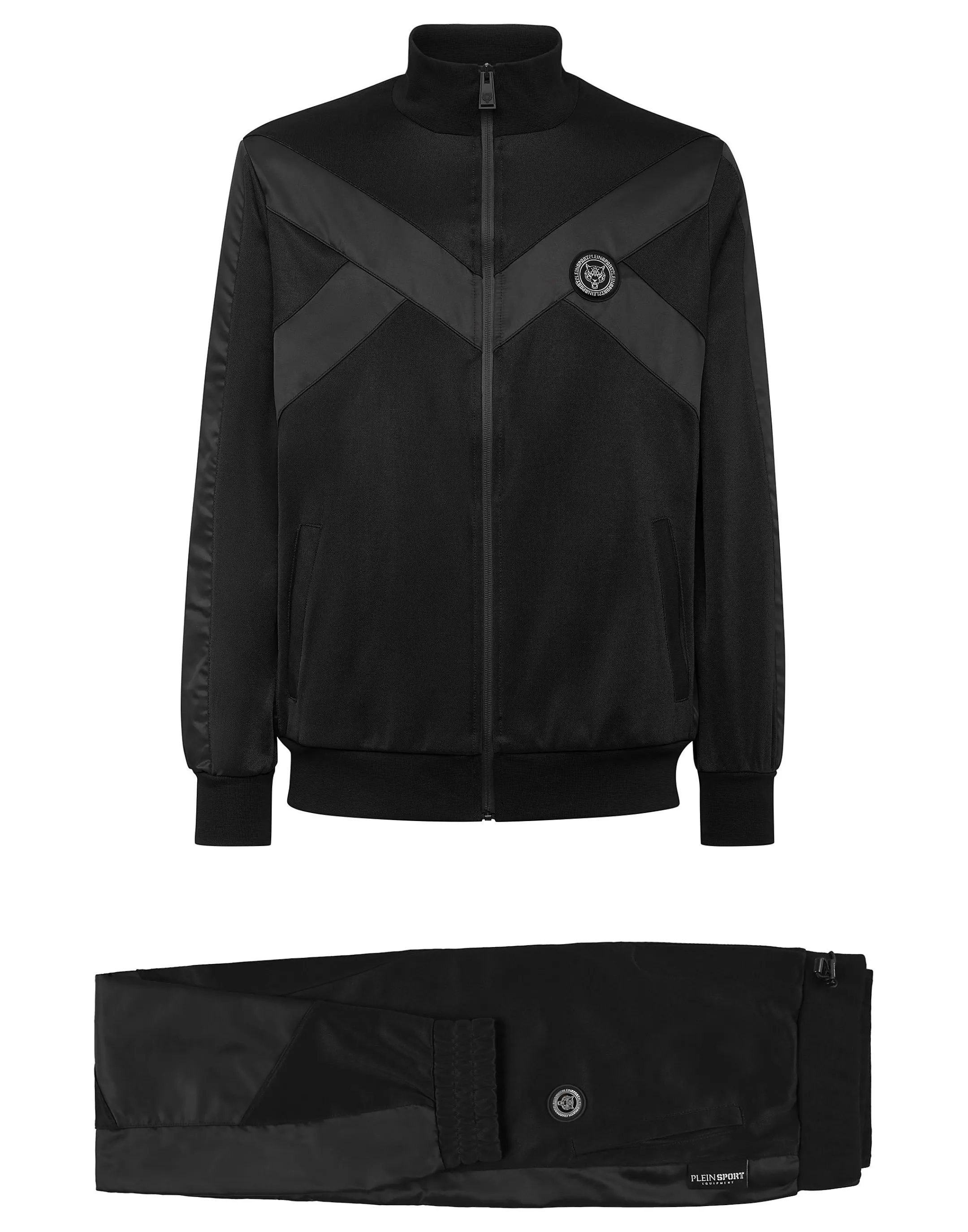 Clearance Plein Sport Jogging Tracksuit:Top/Trousers Tiger Black / Black