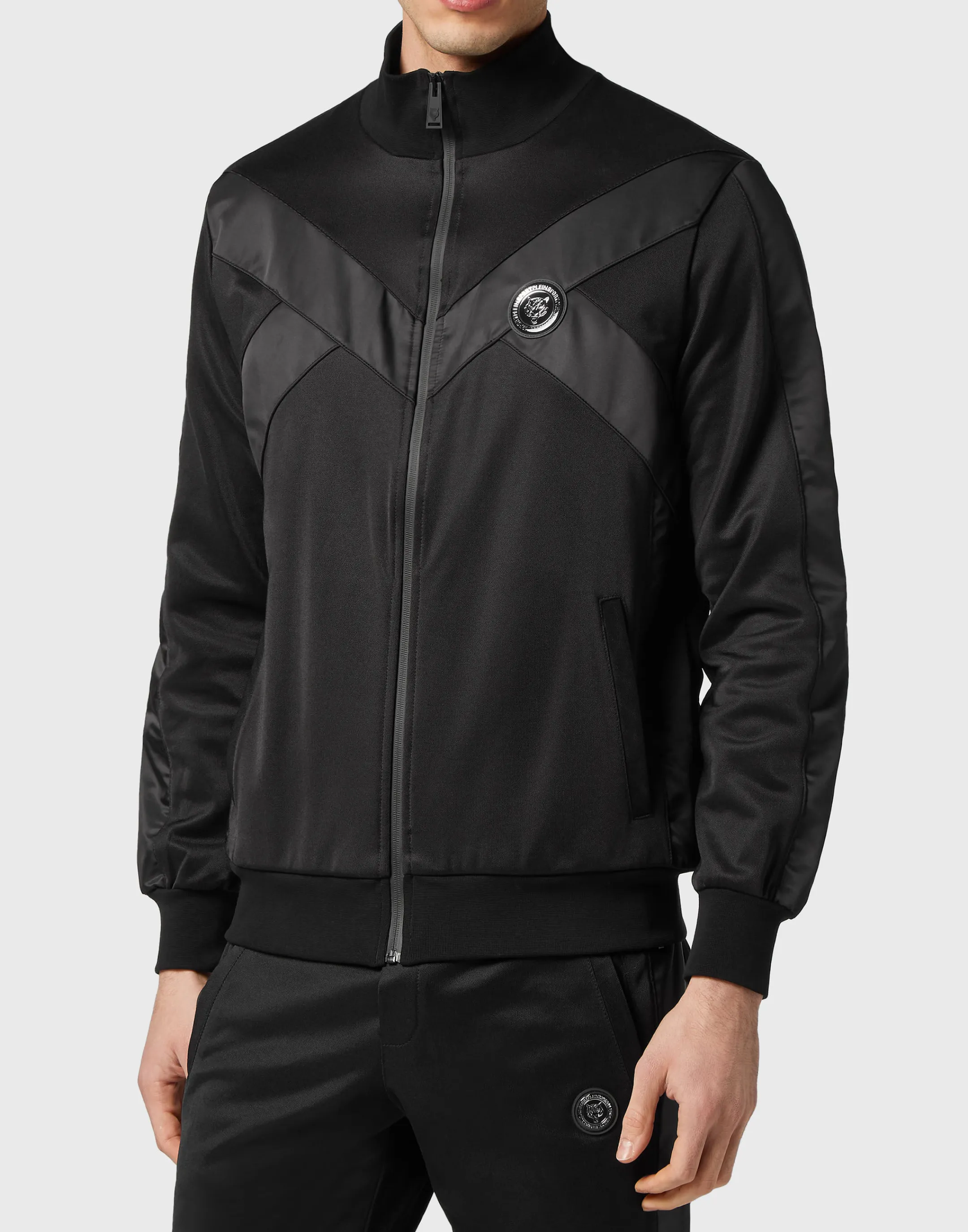 Clearance Plein Sport Jogging Tracksuit:Top/Trousers Tiger Black / Black