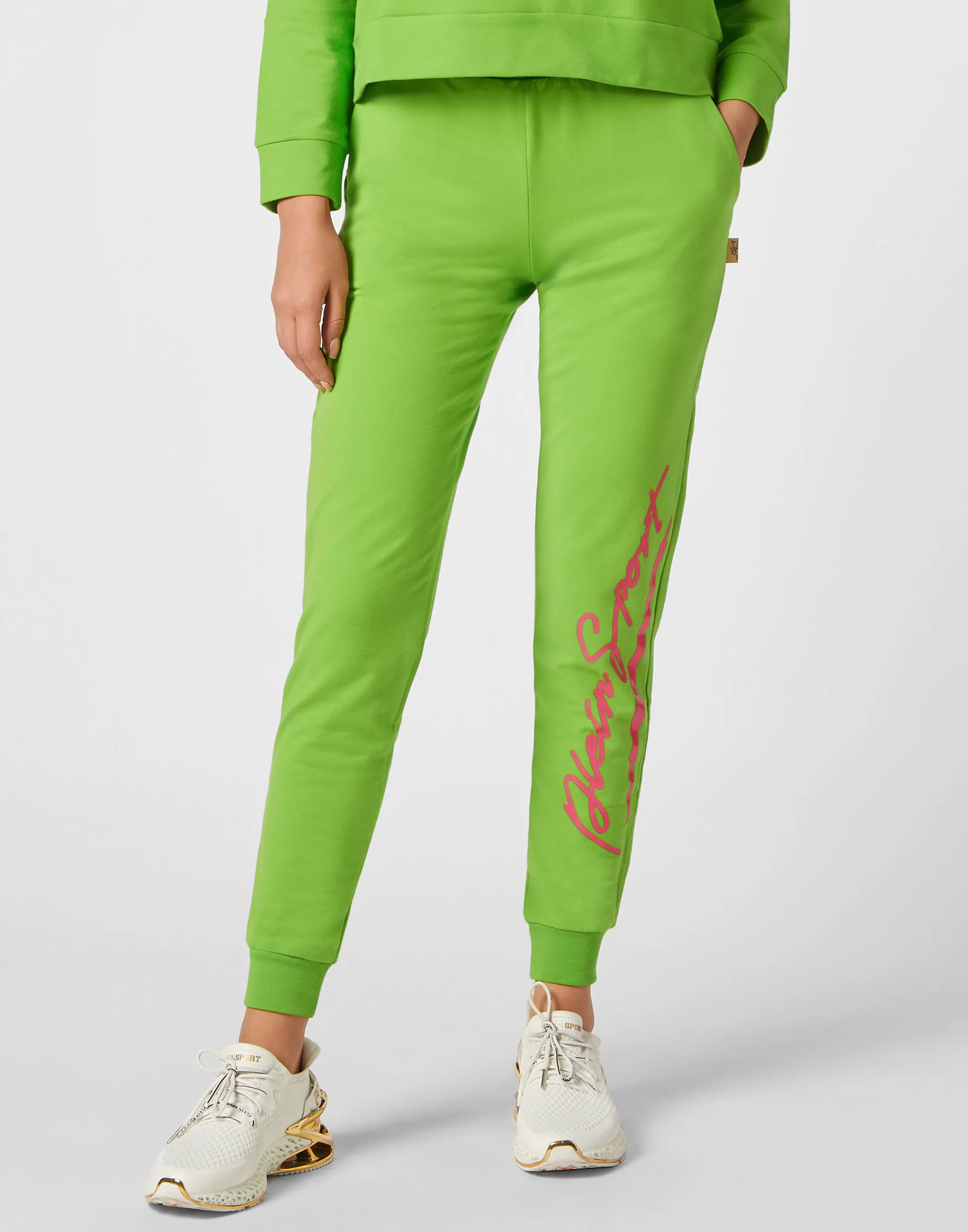 Shop Plein Sport Jogging Trousers Green Fluo