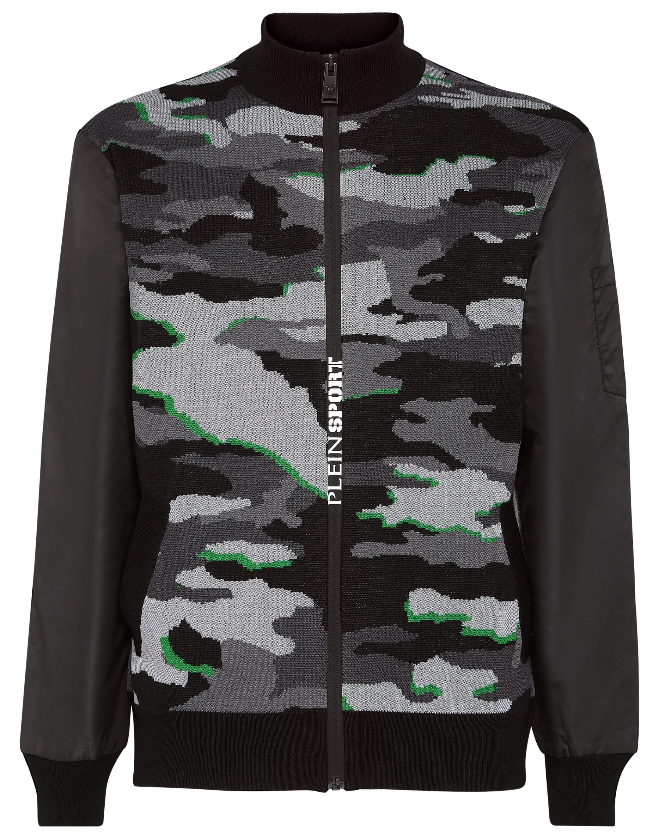 Discount Plein Sport Knit Padded Jacket Neon Amazon Edition (Camouflage) Camou/Black