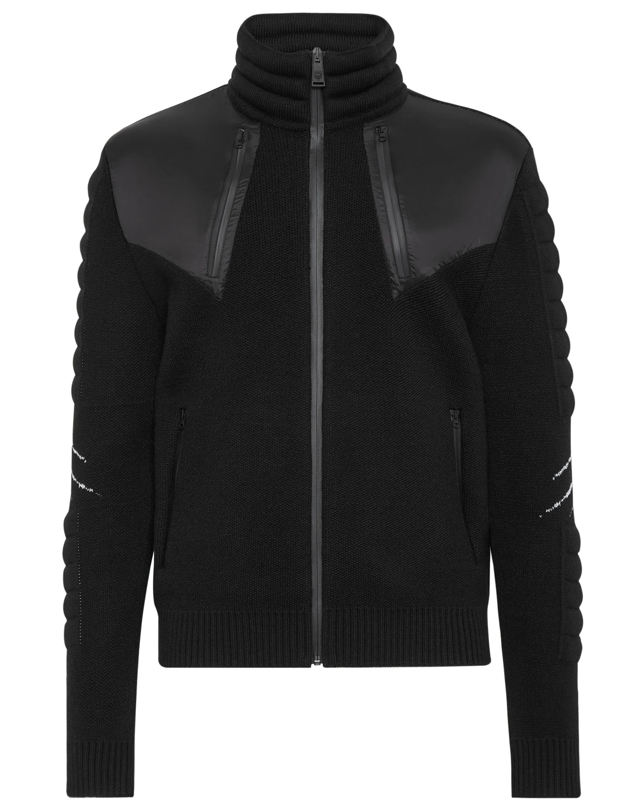 Discount Plein Sport Knit Zip-Up Jacket Tiger Black