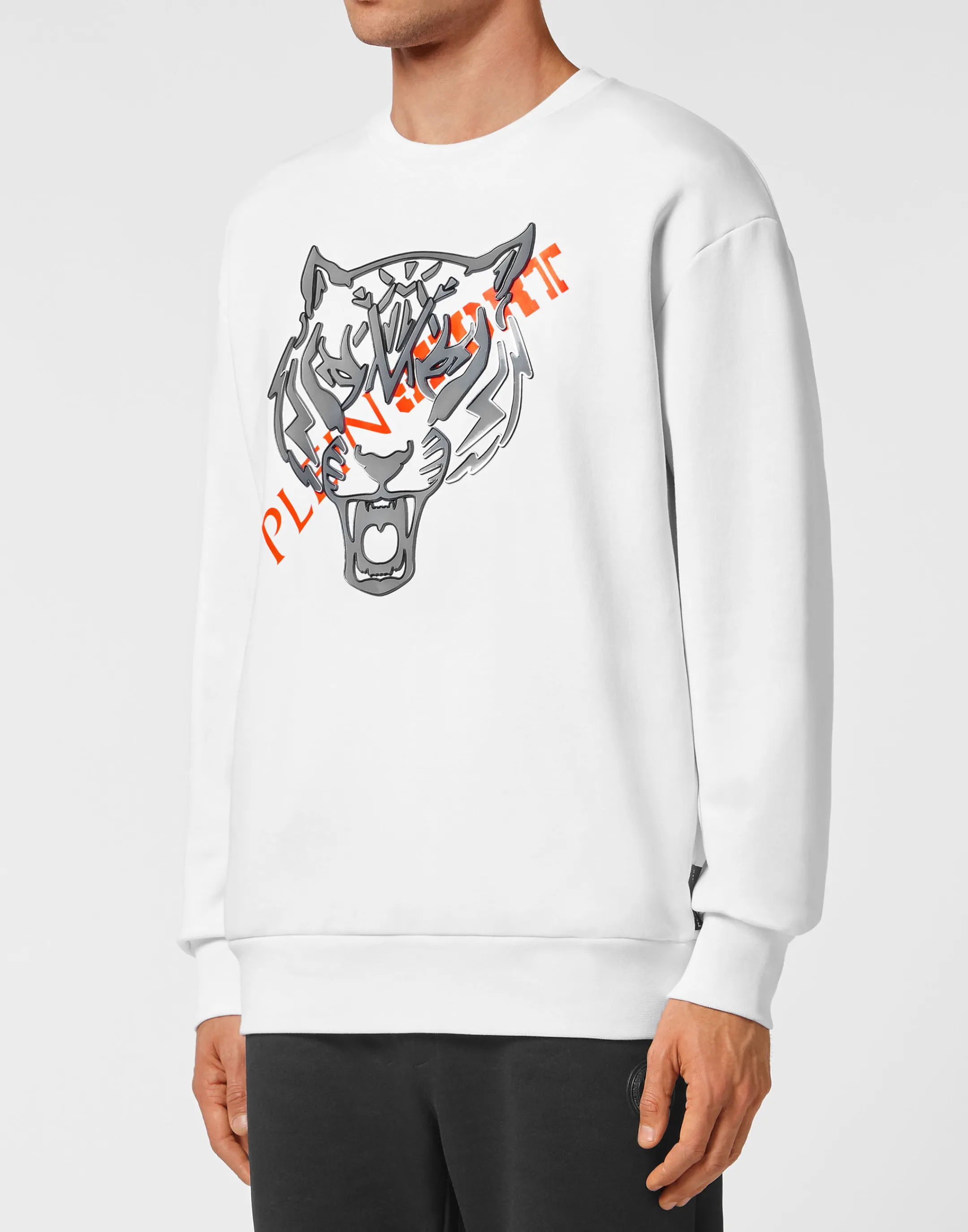 Cheap Plein Sport Longsleeve Sweatshirt Tiger White