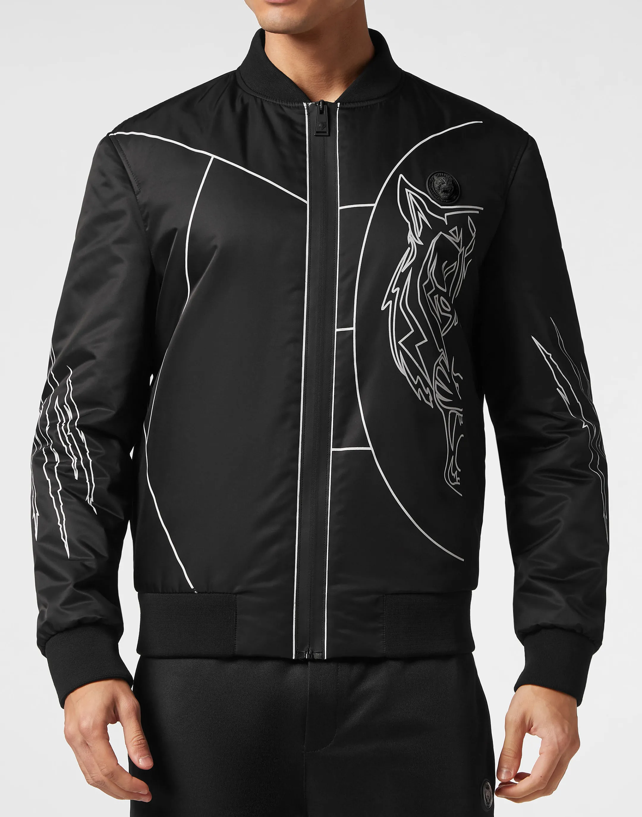 Fashion Plein Sport Nylon Bomber Tiger Court Edition Black