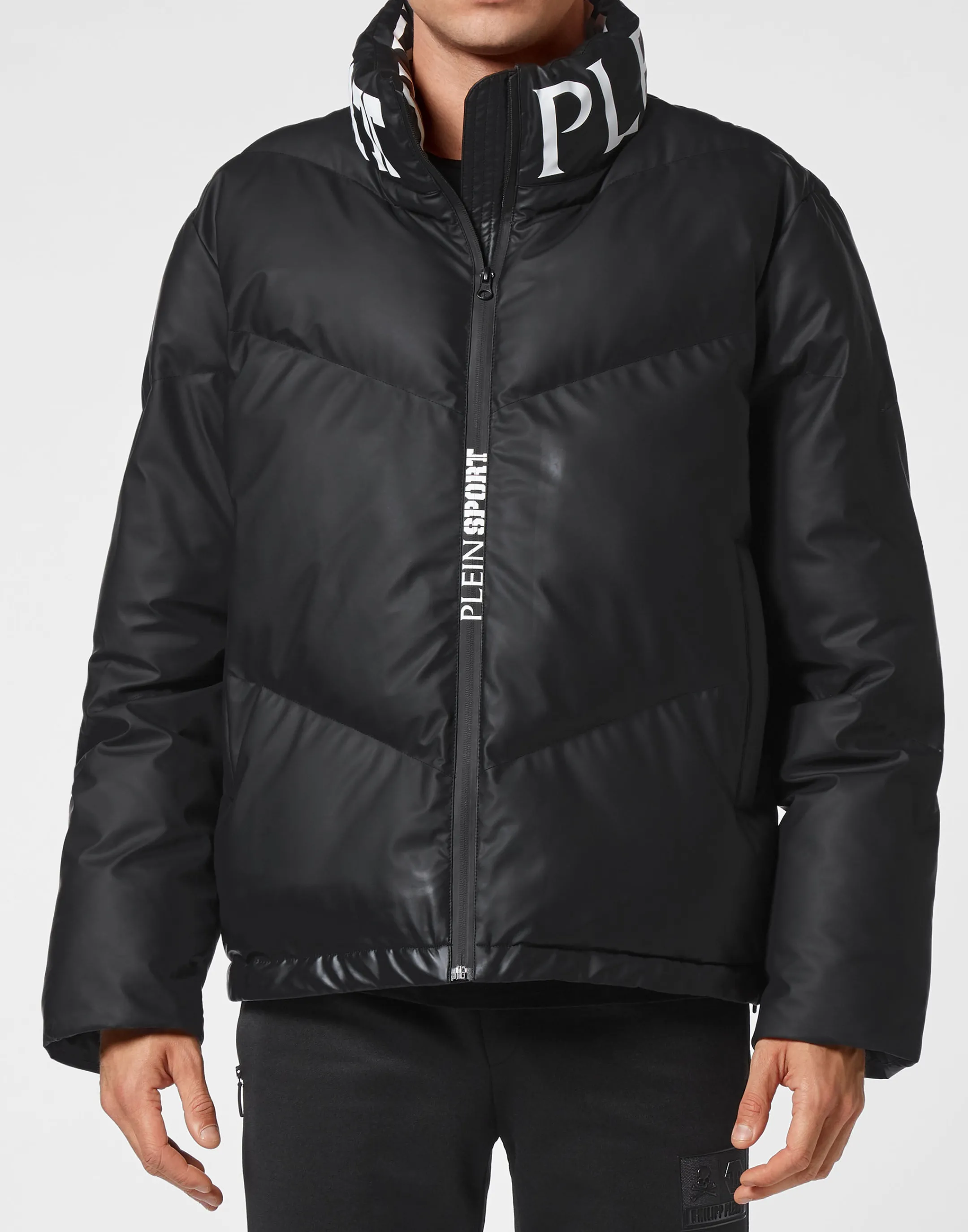 Store Plein Sport Nylon Down Jacket Tiger Black