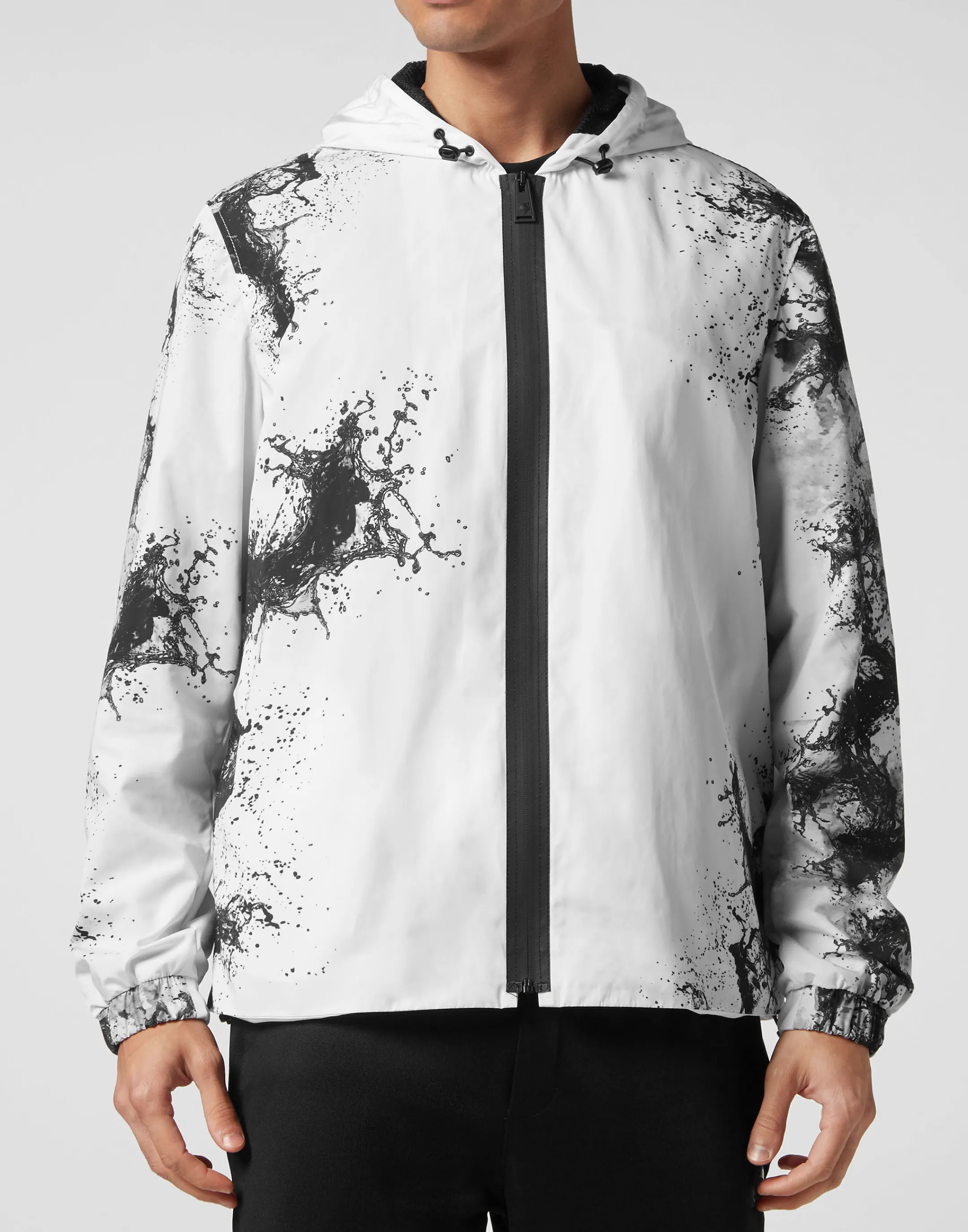 Best Plein Sport Nylon Windbreaker Splash Extreme White / Black