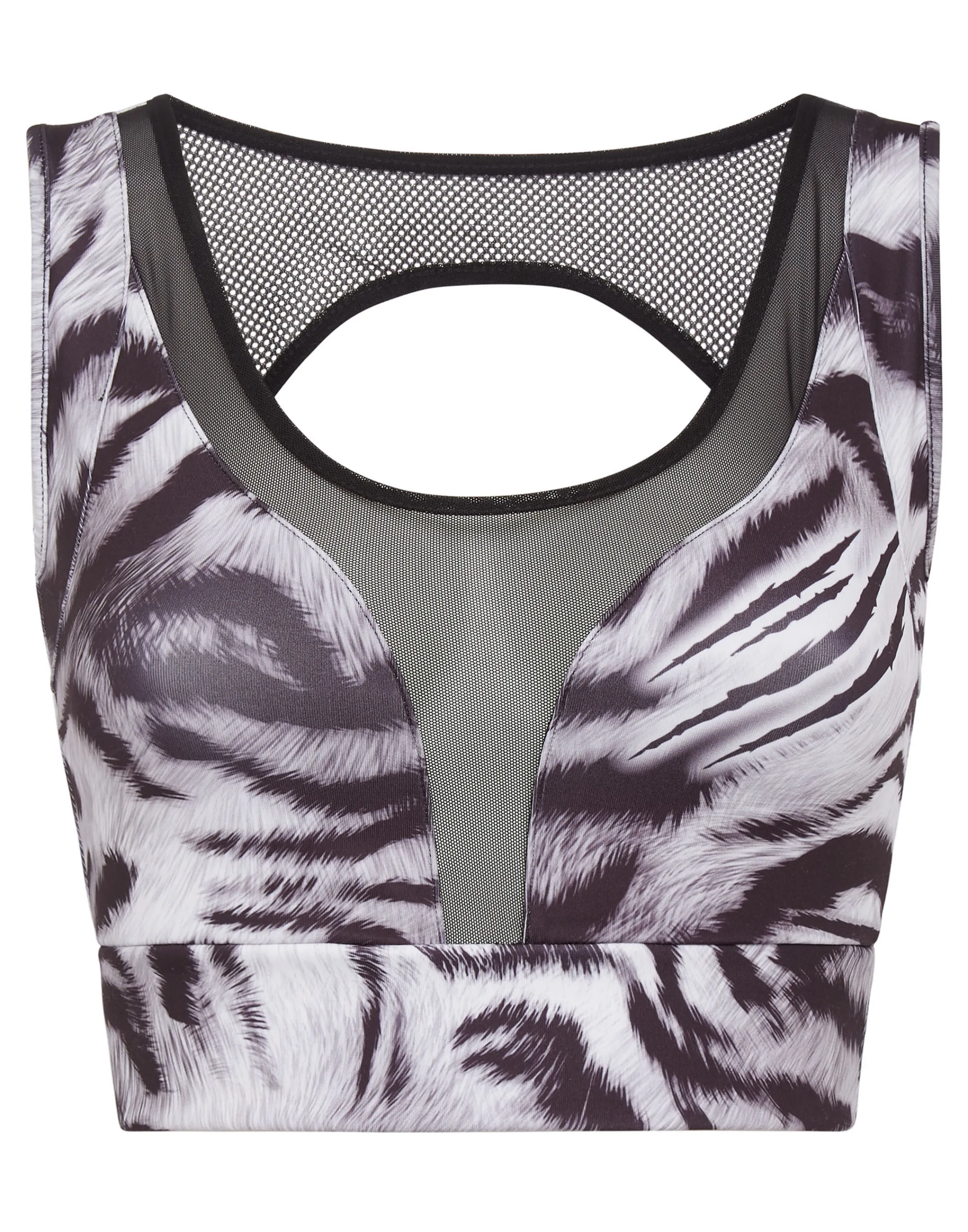 Outlet Plein Sport Open Back Crop Top Tiger Black / White