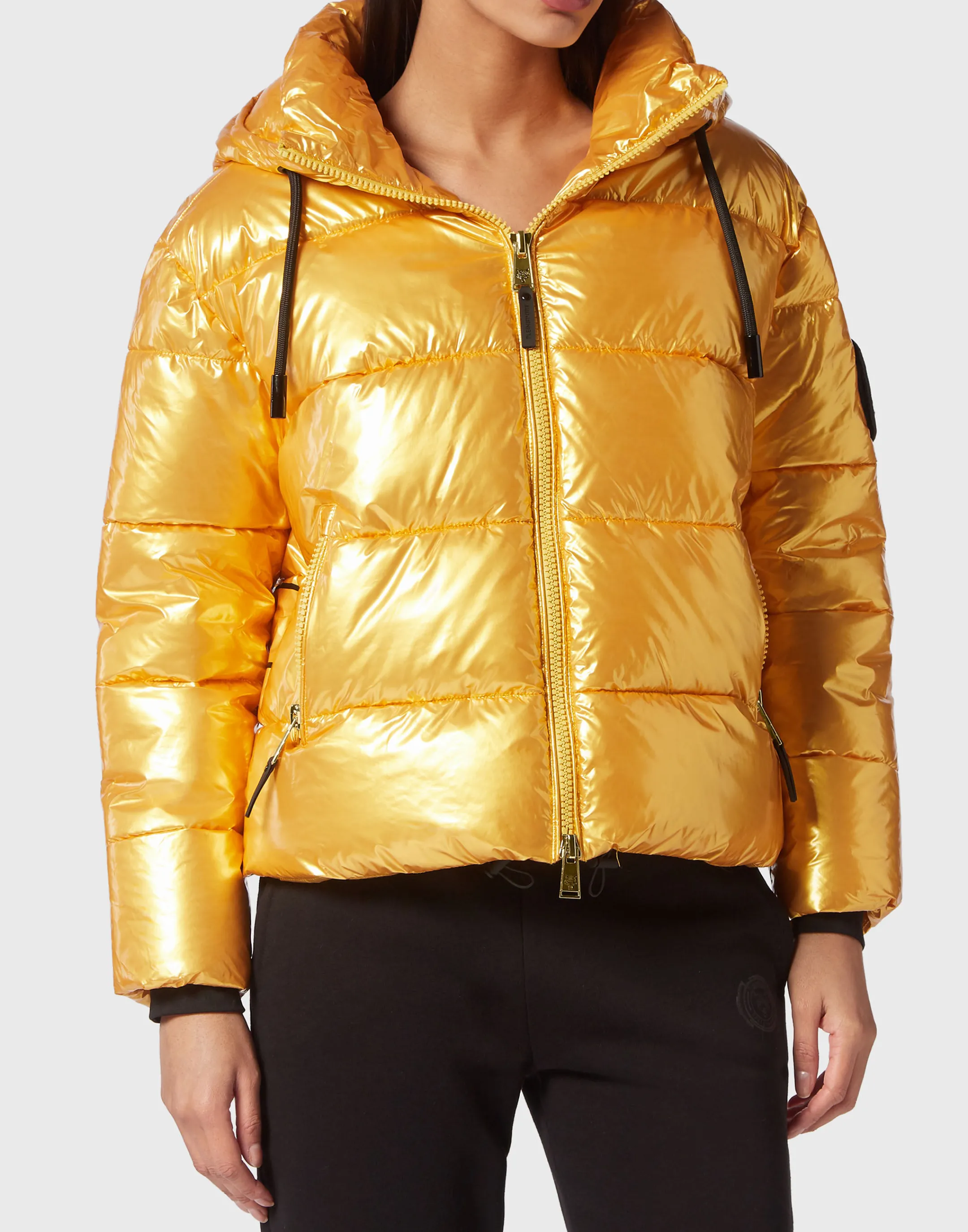 New Plein Sport Outerwear Jacket Woman Gold