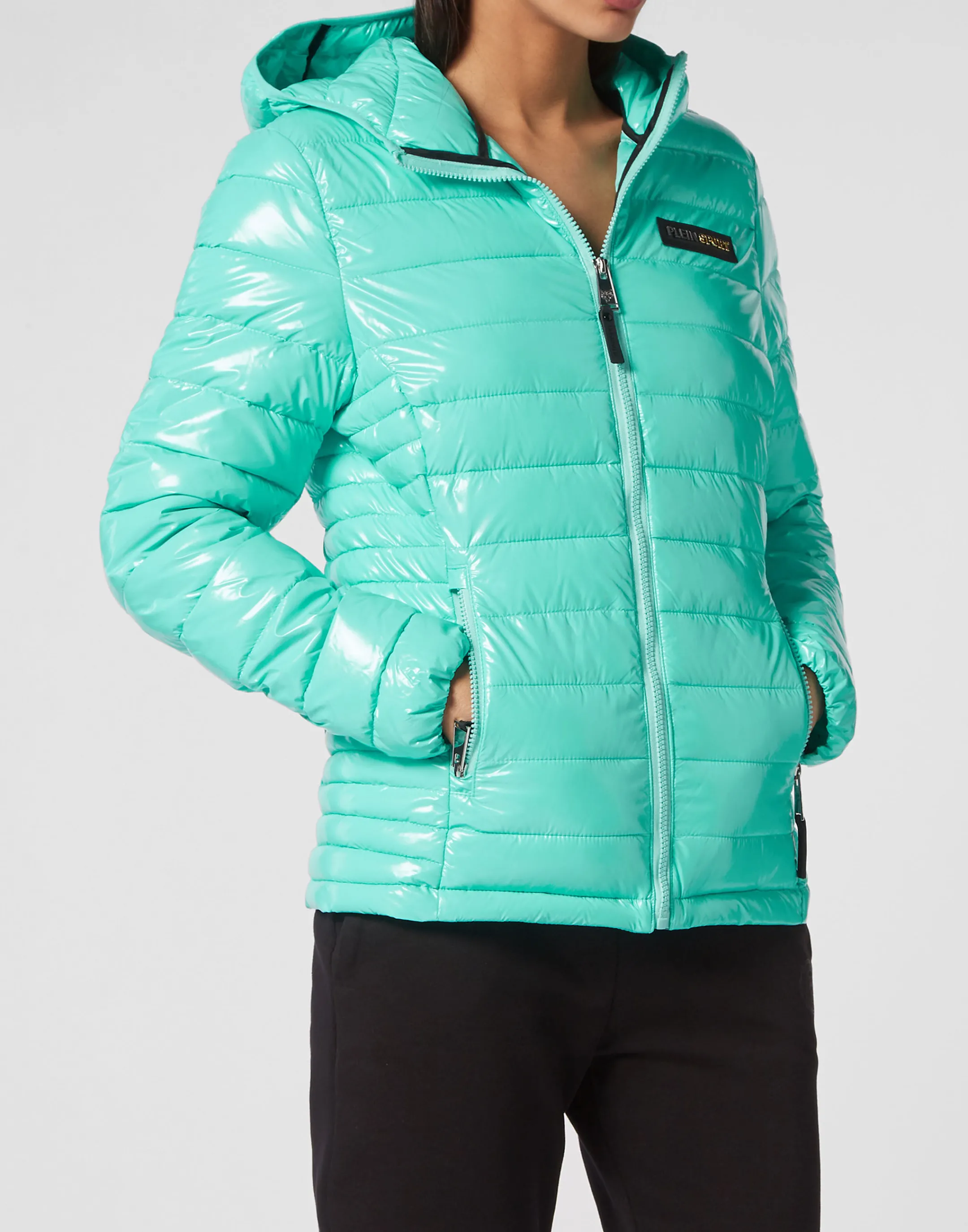 Hot Plein Sport Outerwear Jacket Woman Turquoise