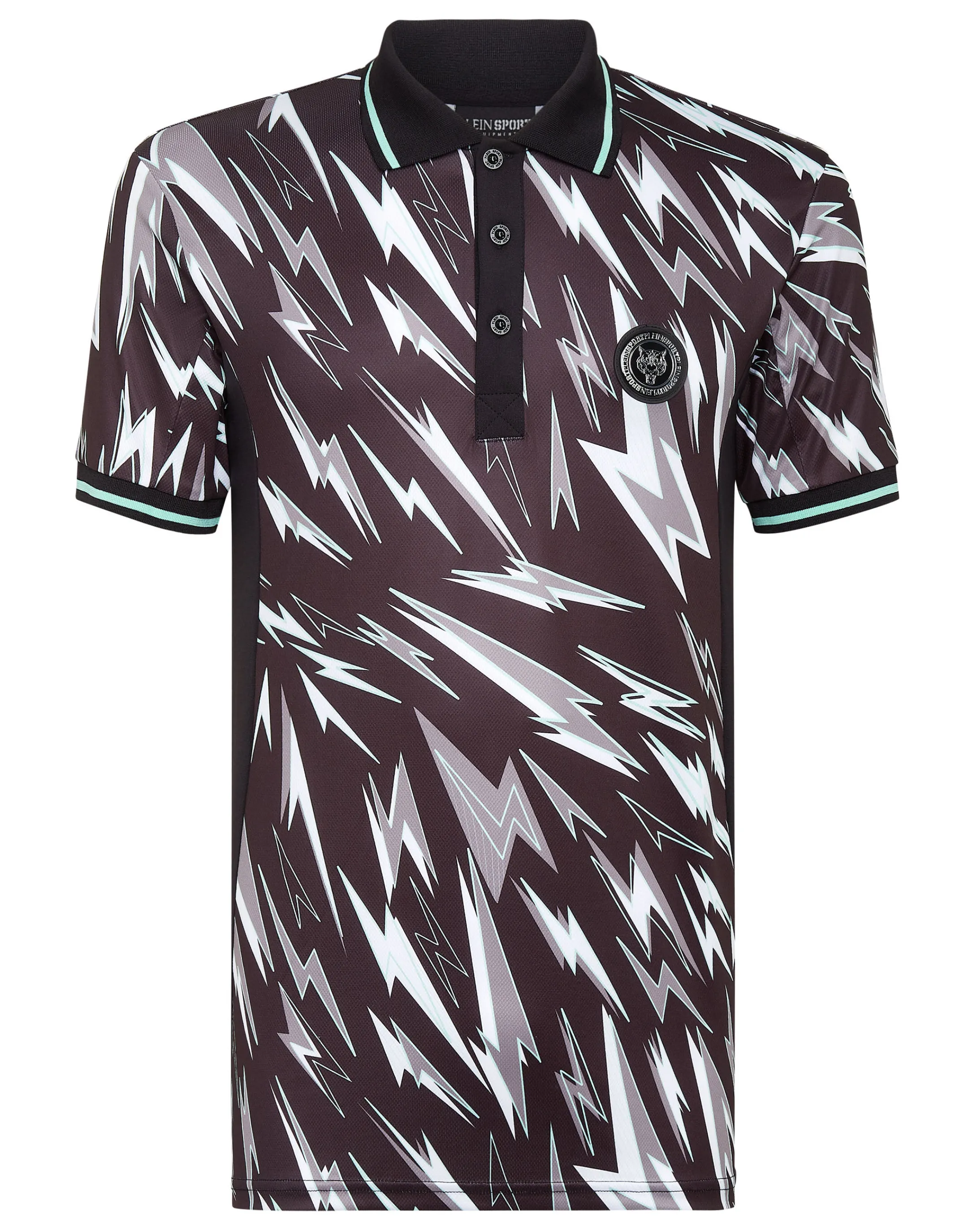 Best Sale Plein Sport Polo Shirt Ss Black/Mint Green