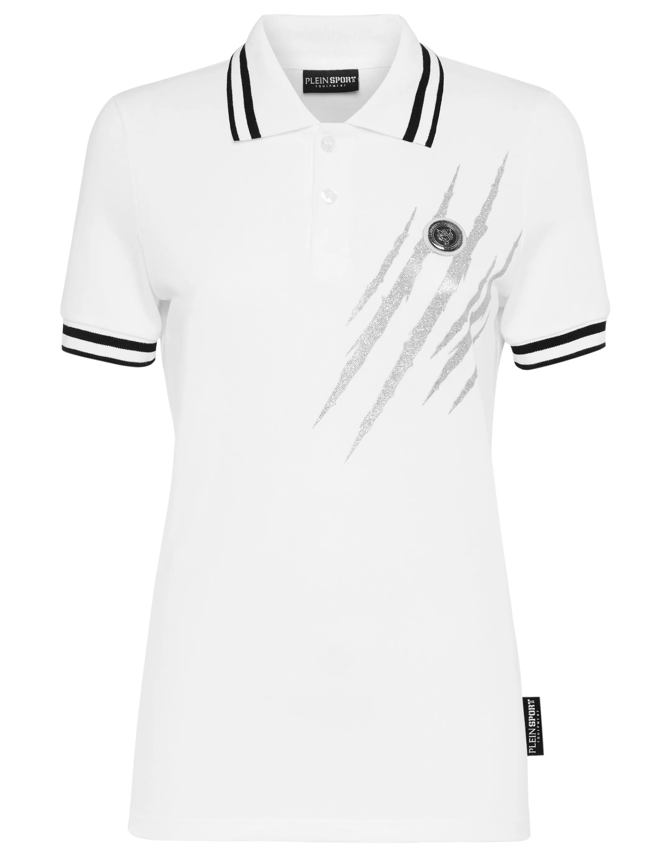 Sale Plein Sport Polo Shirt Ss Scratch White