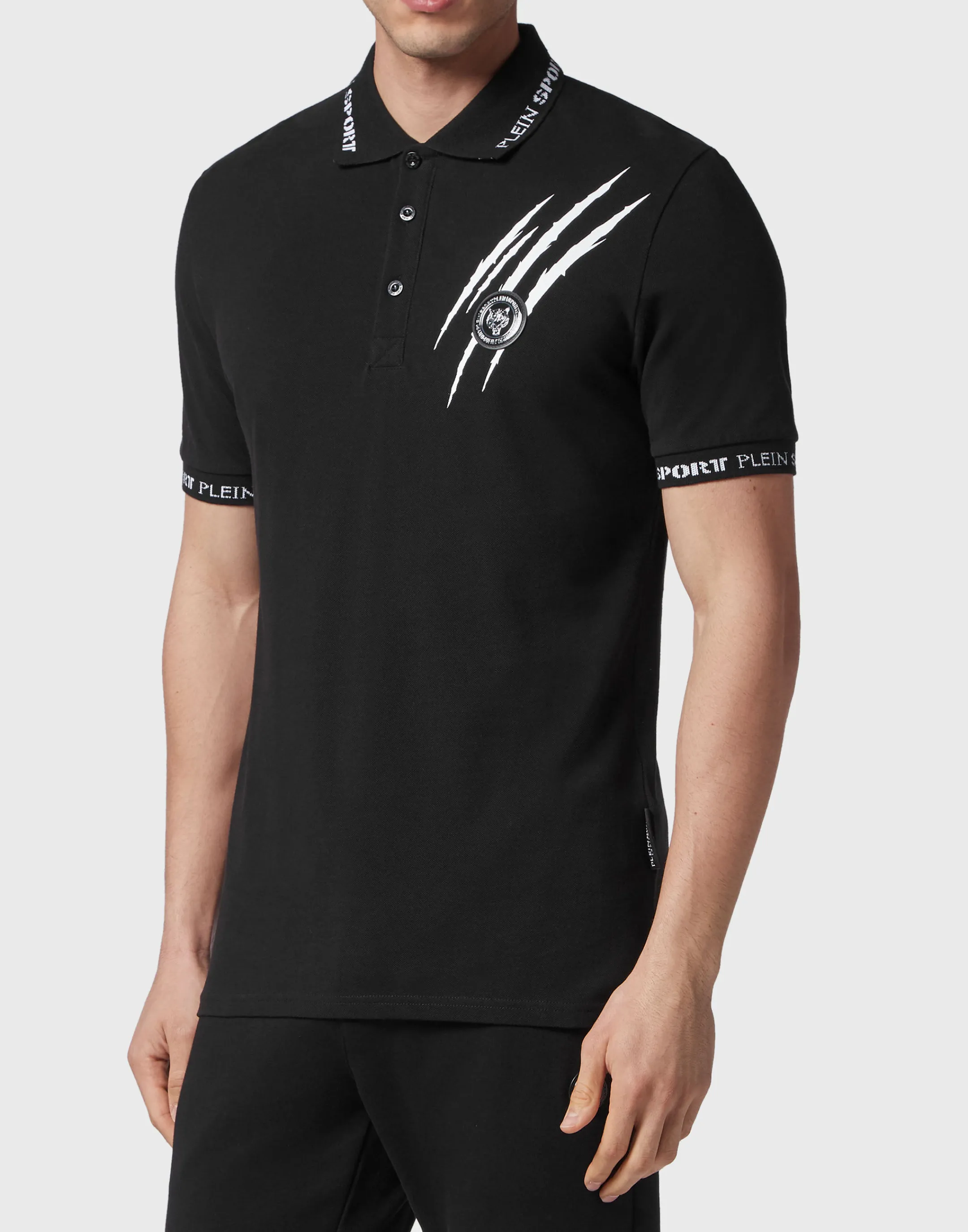 Flash Sale Plein Sport Polo Shirt Ss Scratch Black / White