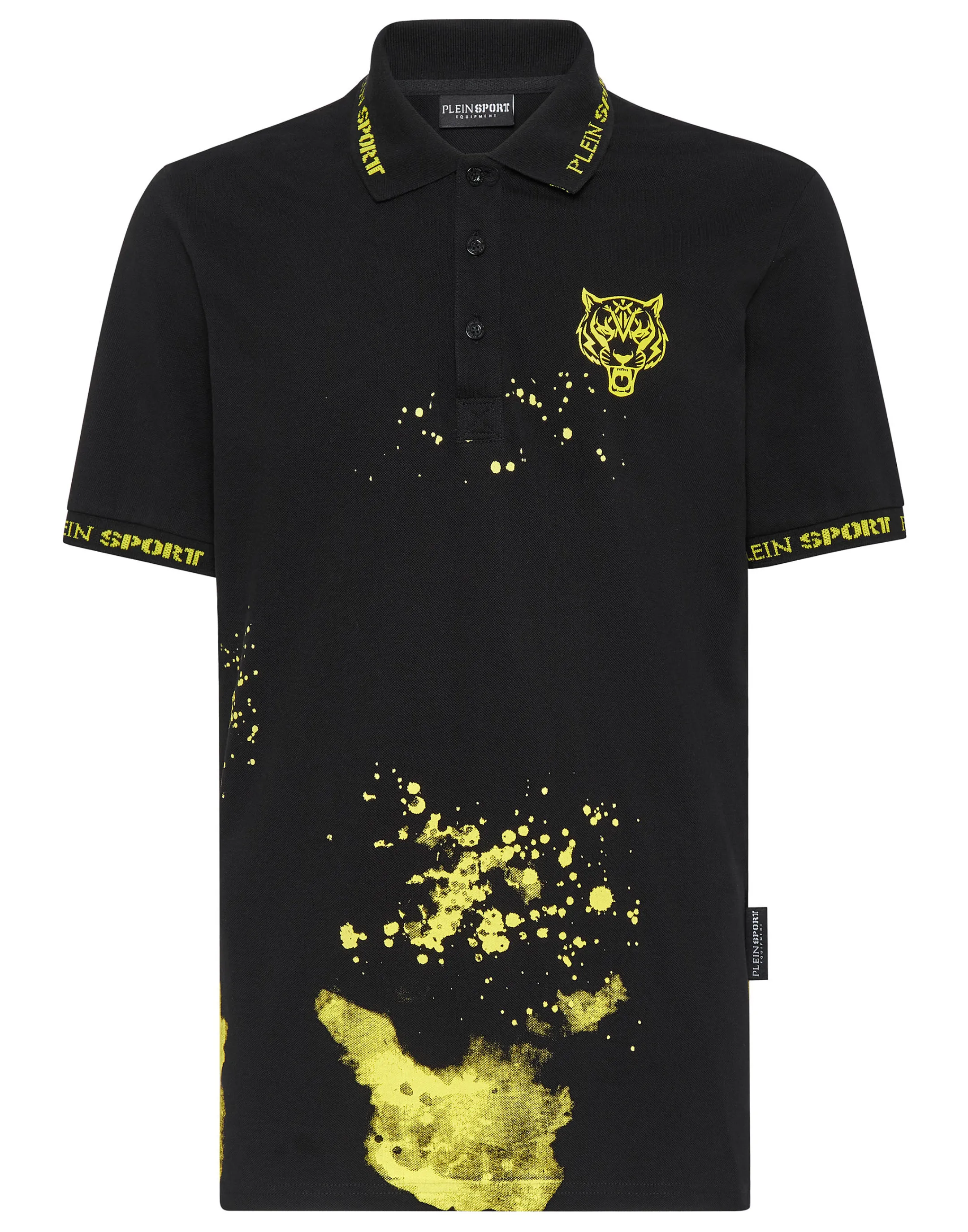 Store Plein Sport Polo Shirt Ss Tiger Black/Yellow Fluo