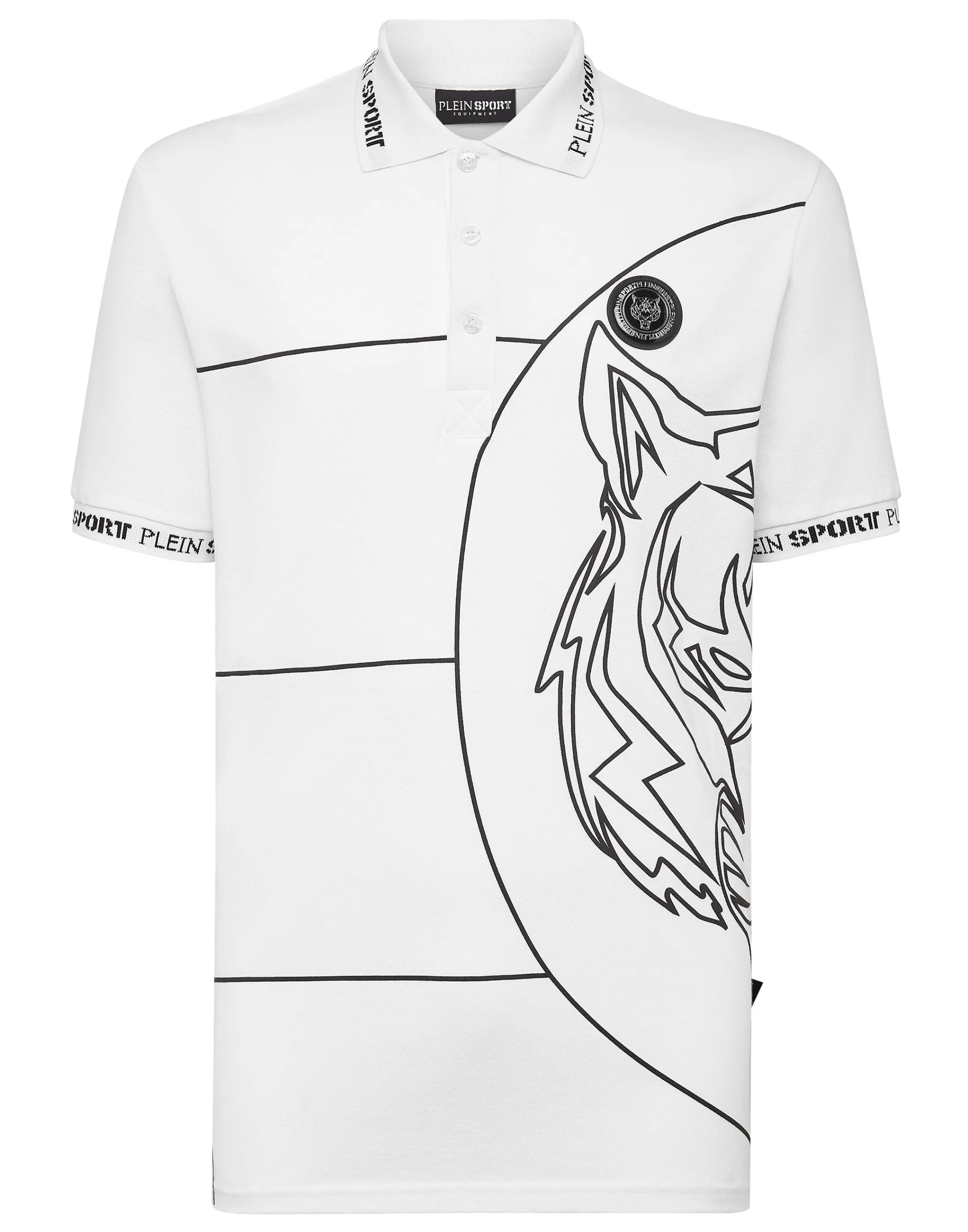 Store Plein Sport Polo Shirt Ss Tiger White / Black