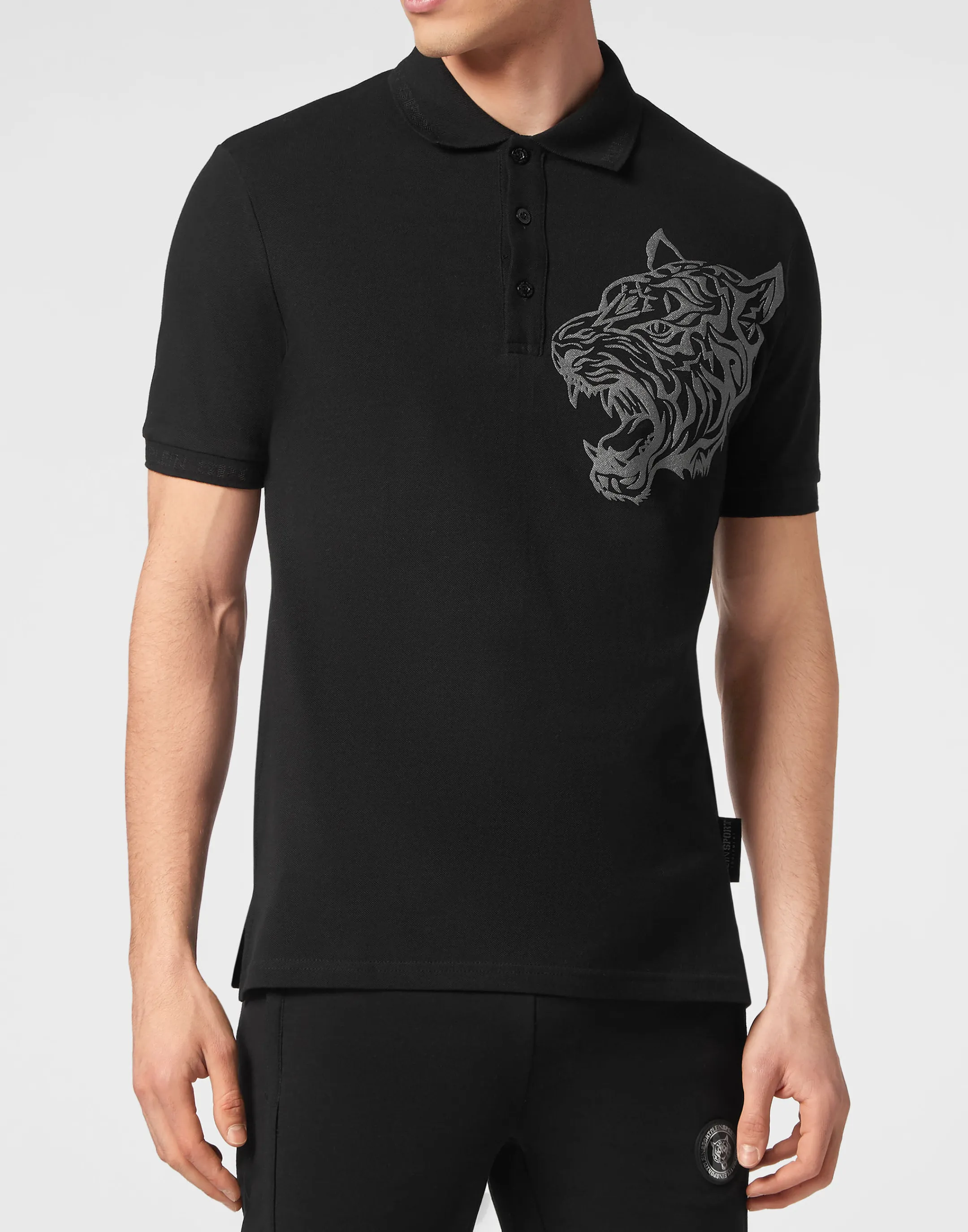 Hot Plein Sport Polo Shirt Ss Tiger Black / Black