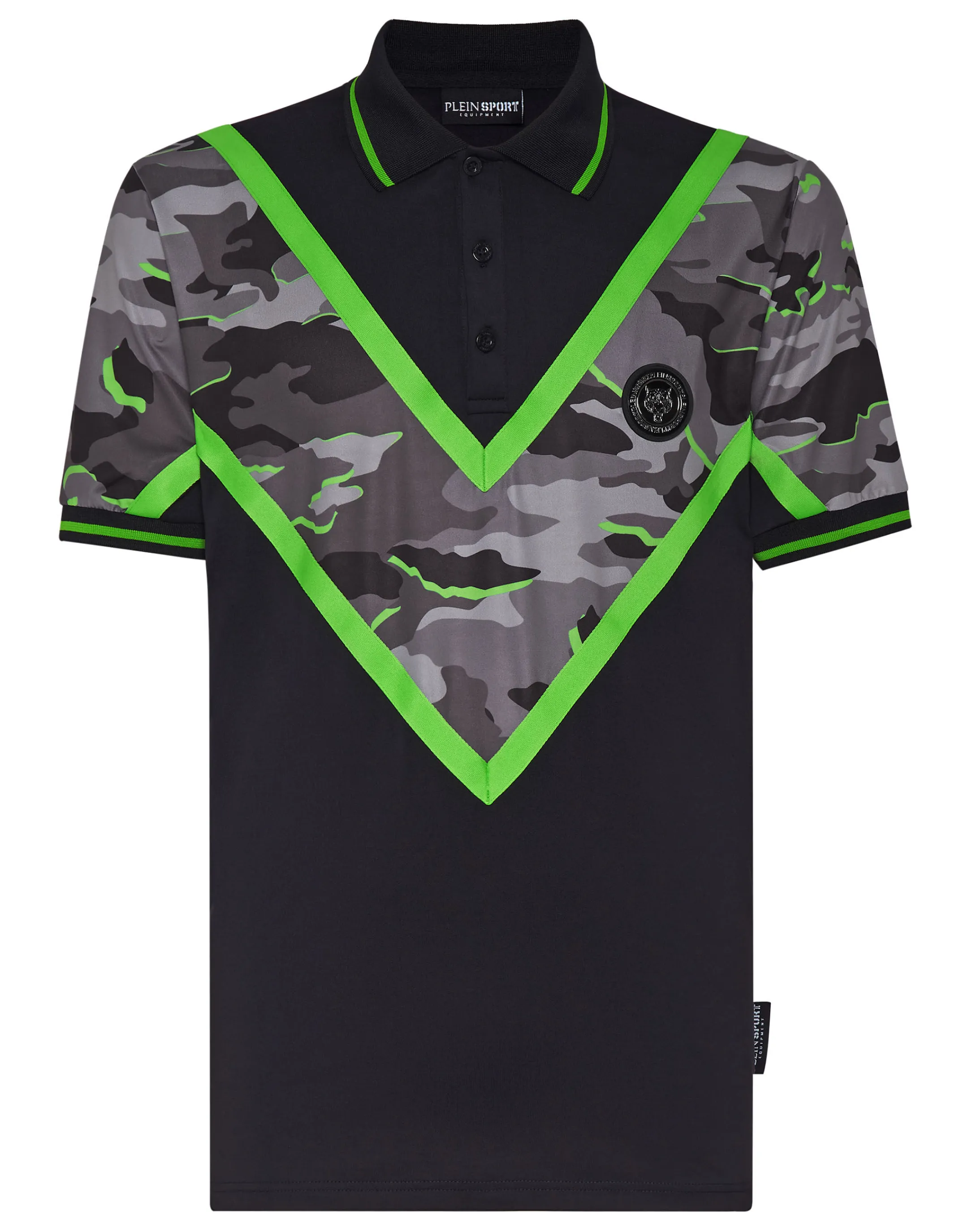 Sale Plein Sport Polo Ss Neon Amazon Edition (Camouflage) Black+Green Fluo