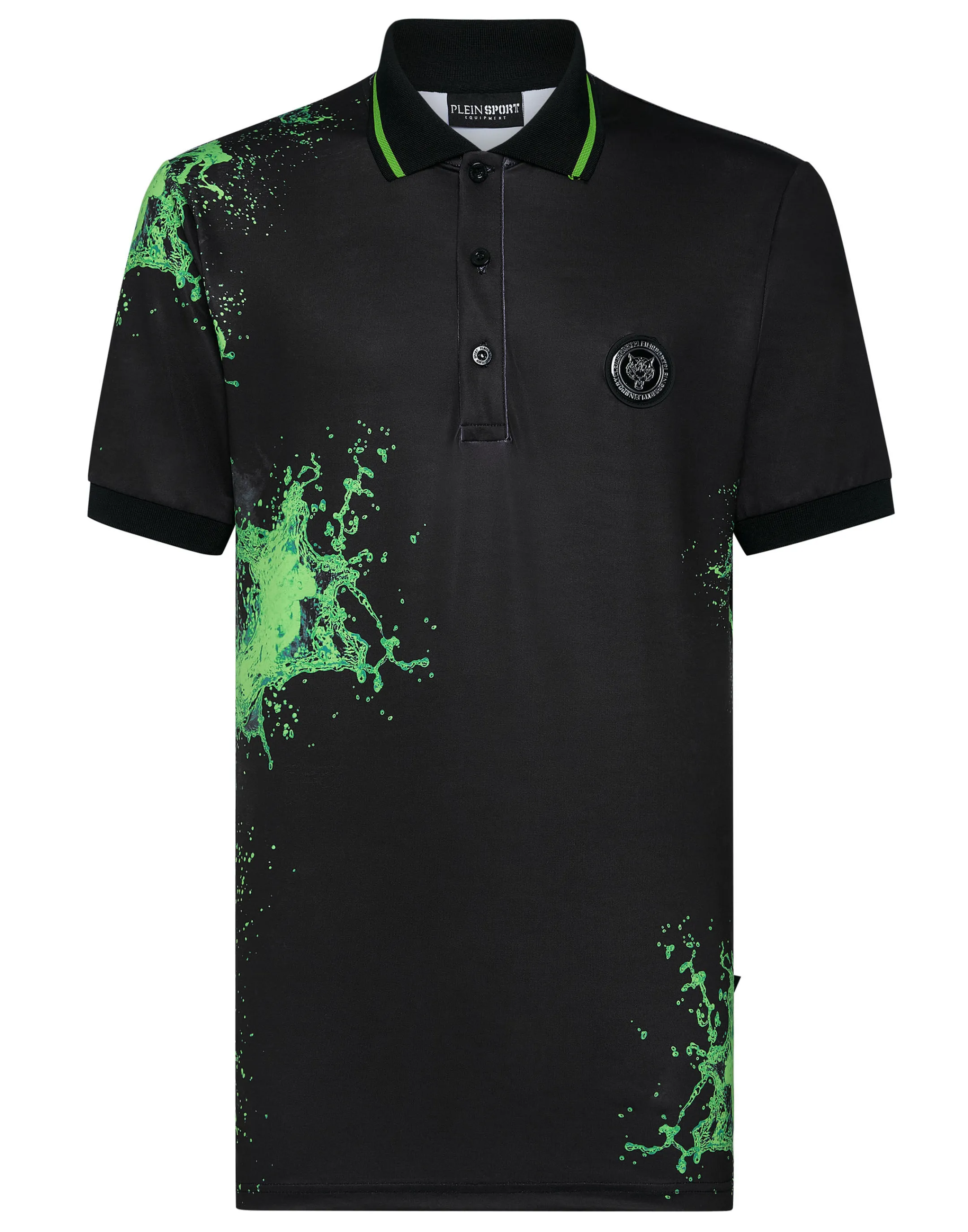 Sale Plein Sport Polo Ss Splash Extreme Black+Green Fluo