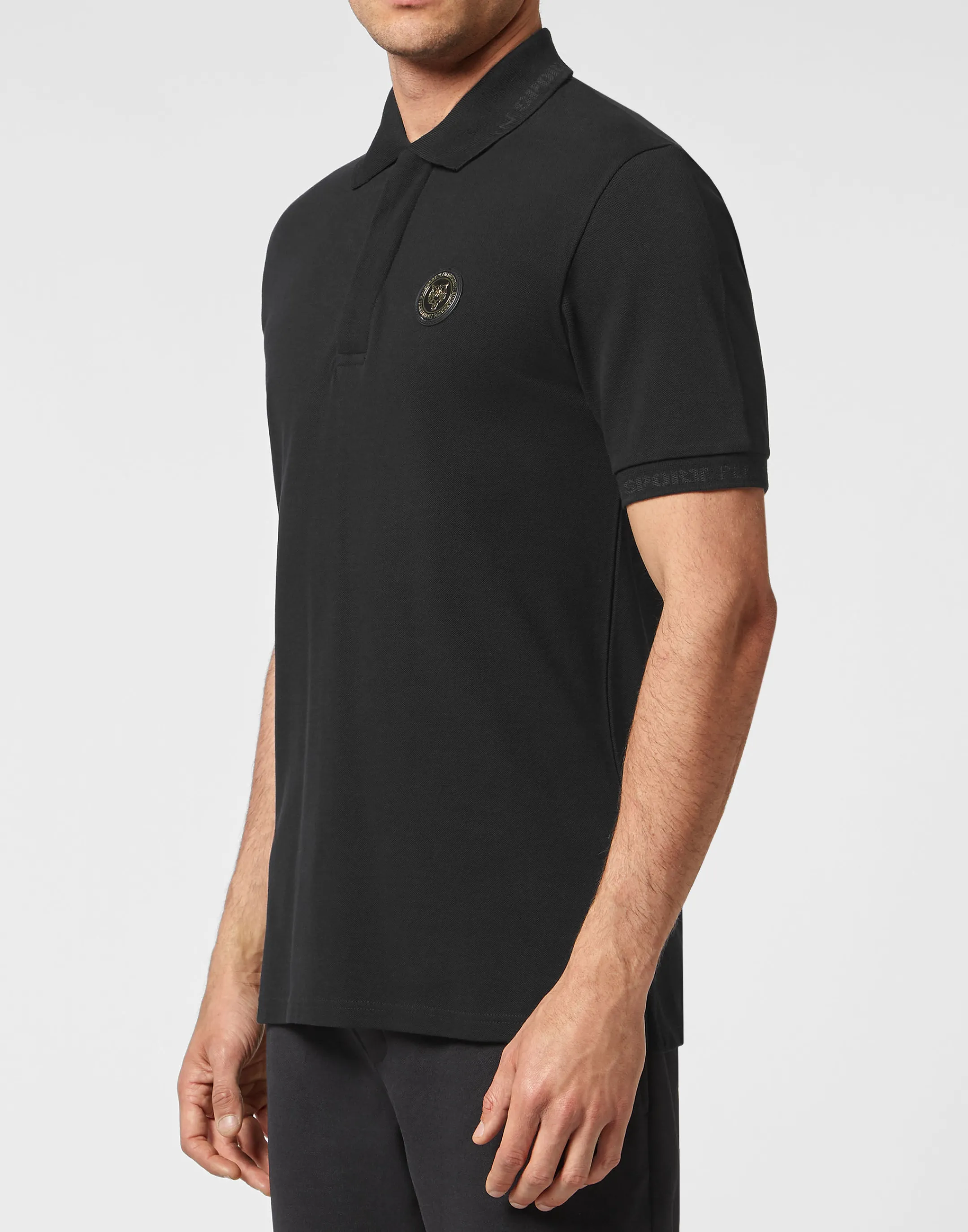 Store Plein Sport Short Sleeve Polo Statement Black