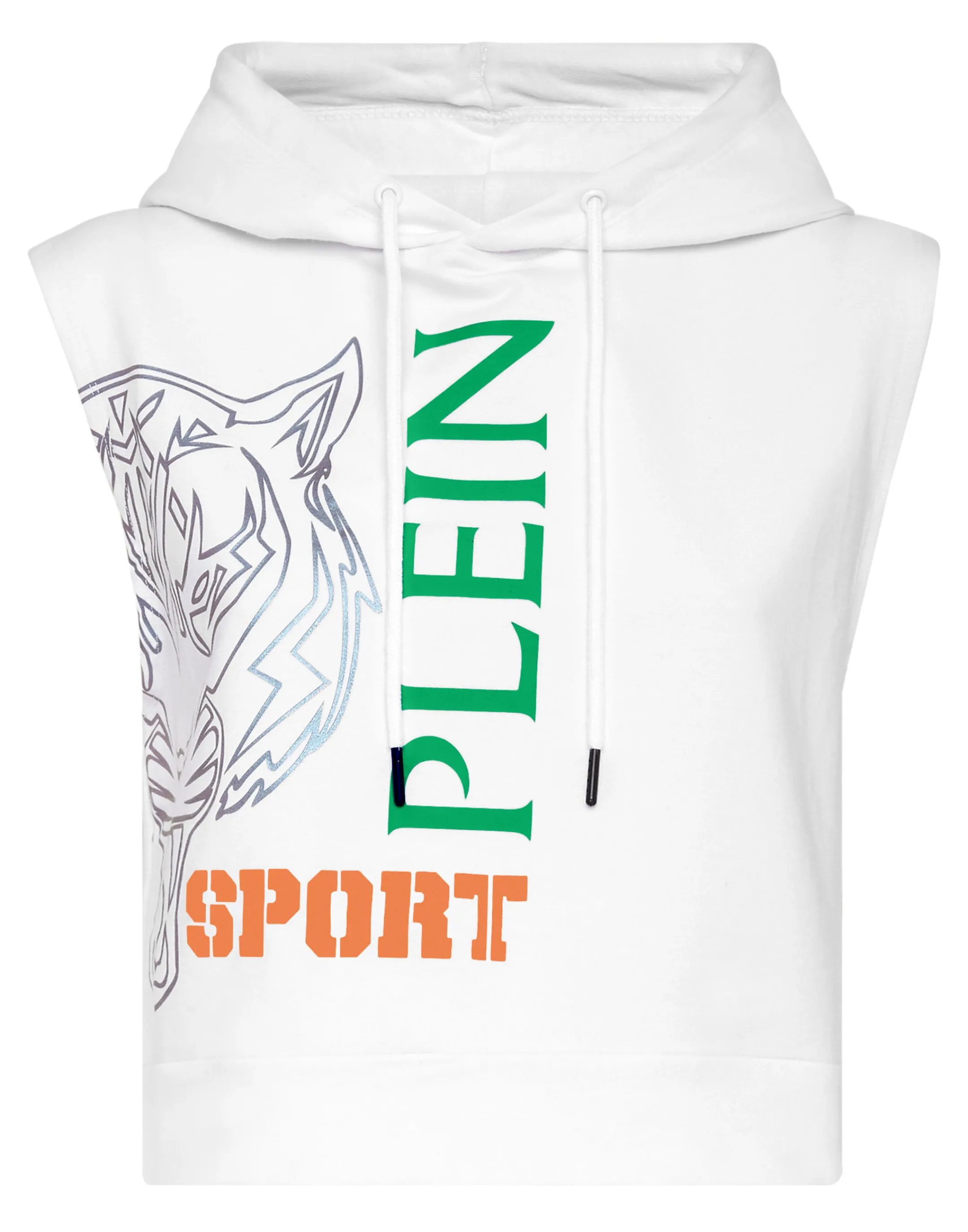 Flash Sale Plein Sport Sleeveless Hoodie Sweatshirt White