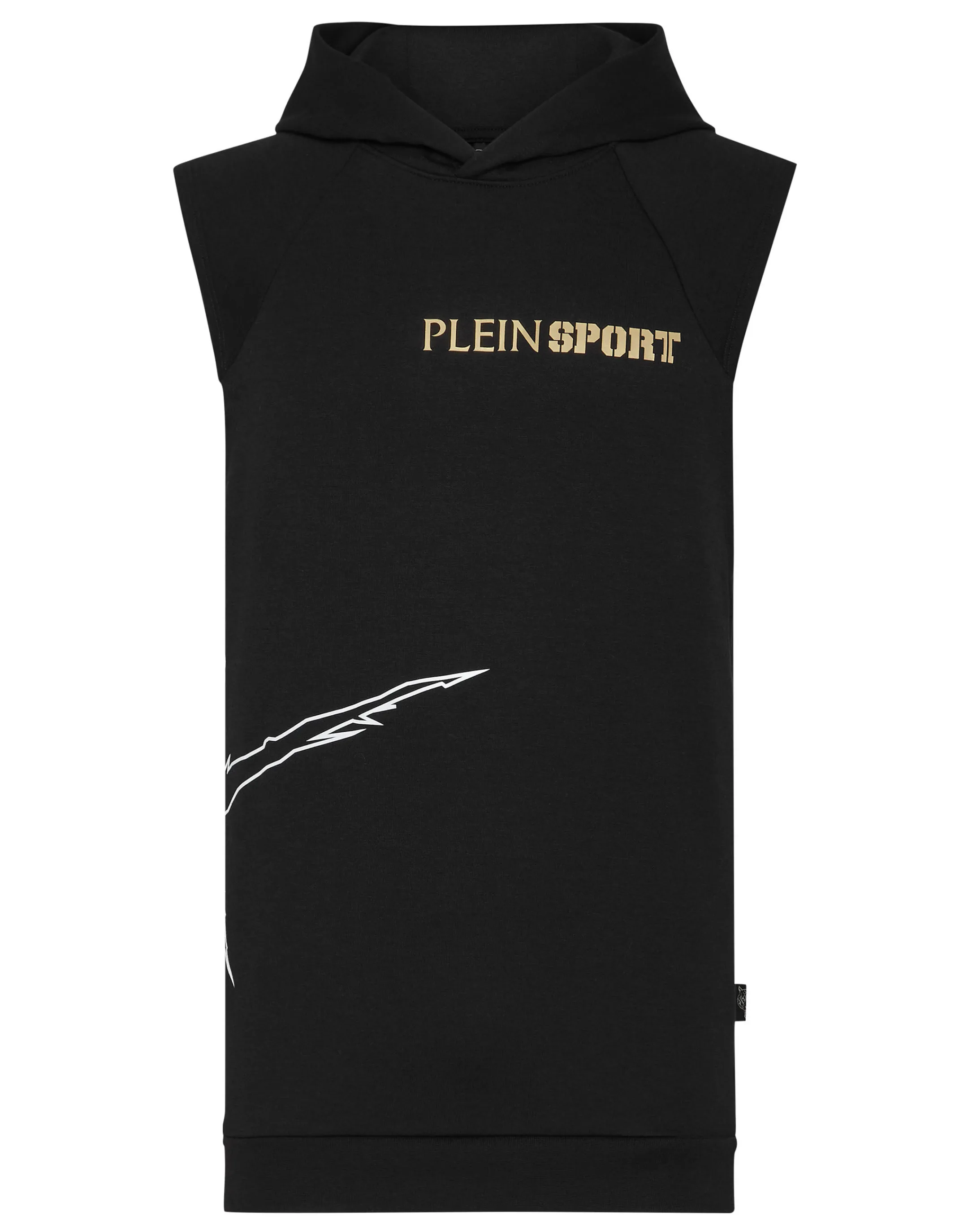 Best Sale Plein Sport Sleeveless Hoodie Sweatshirt Black / Gold